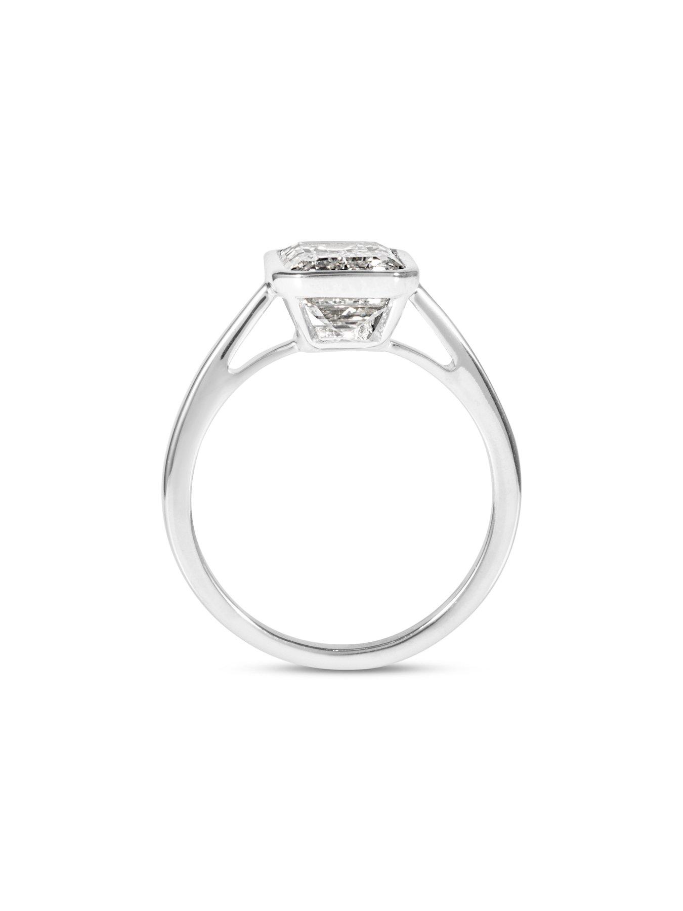 Image 2 of 5 of Love DIAMOND 3Ct Rubover Solitaire Engagment RIng - Lab Grown