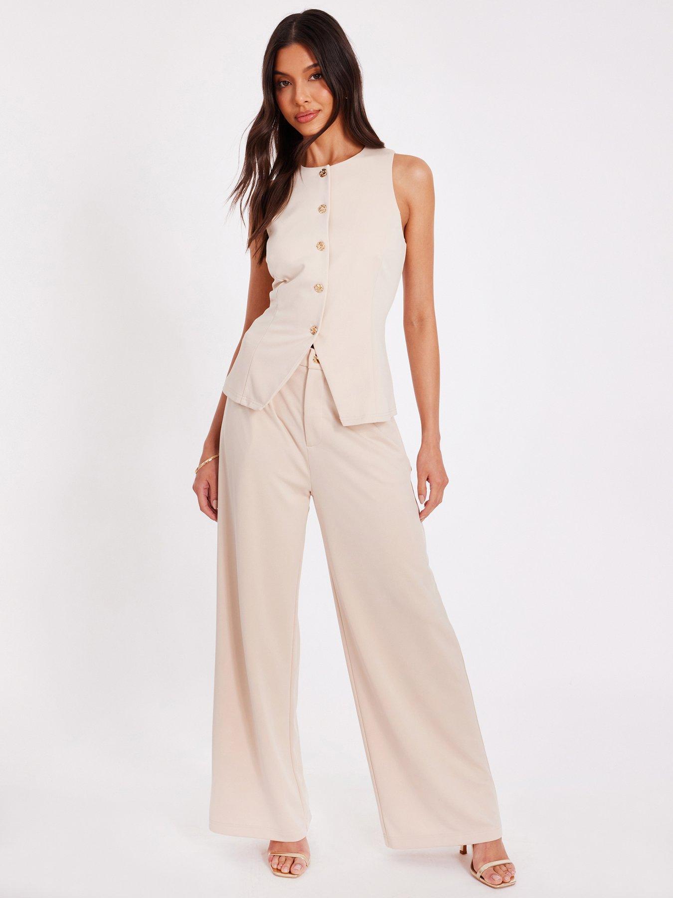 Image 1 of 6 of Quiz Stone Wide Leg Trousers