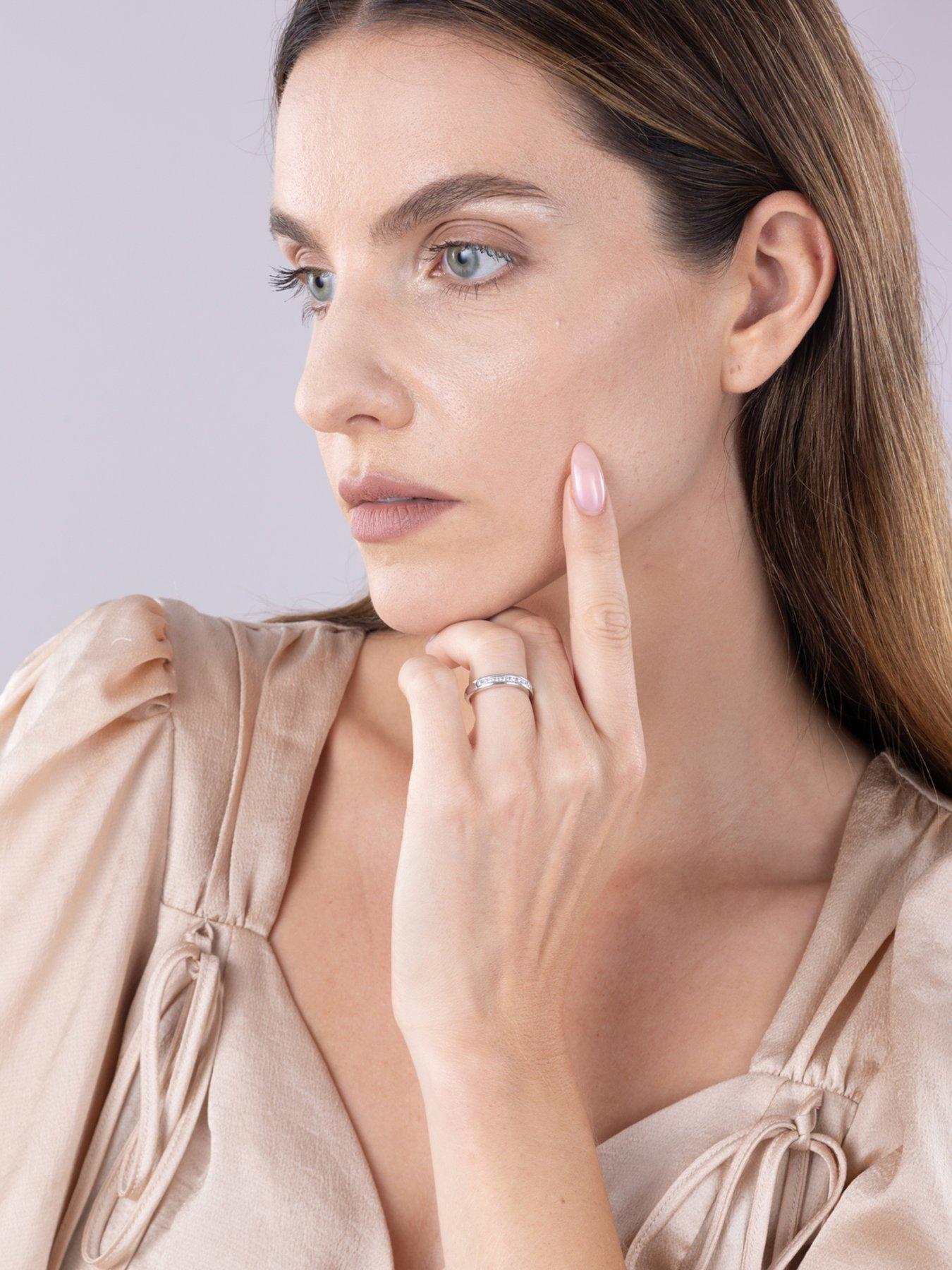  image of love-diamond-110ct-princess-cut-baguette-diamond-eternity-ring-lab-grown