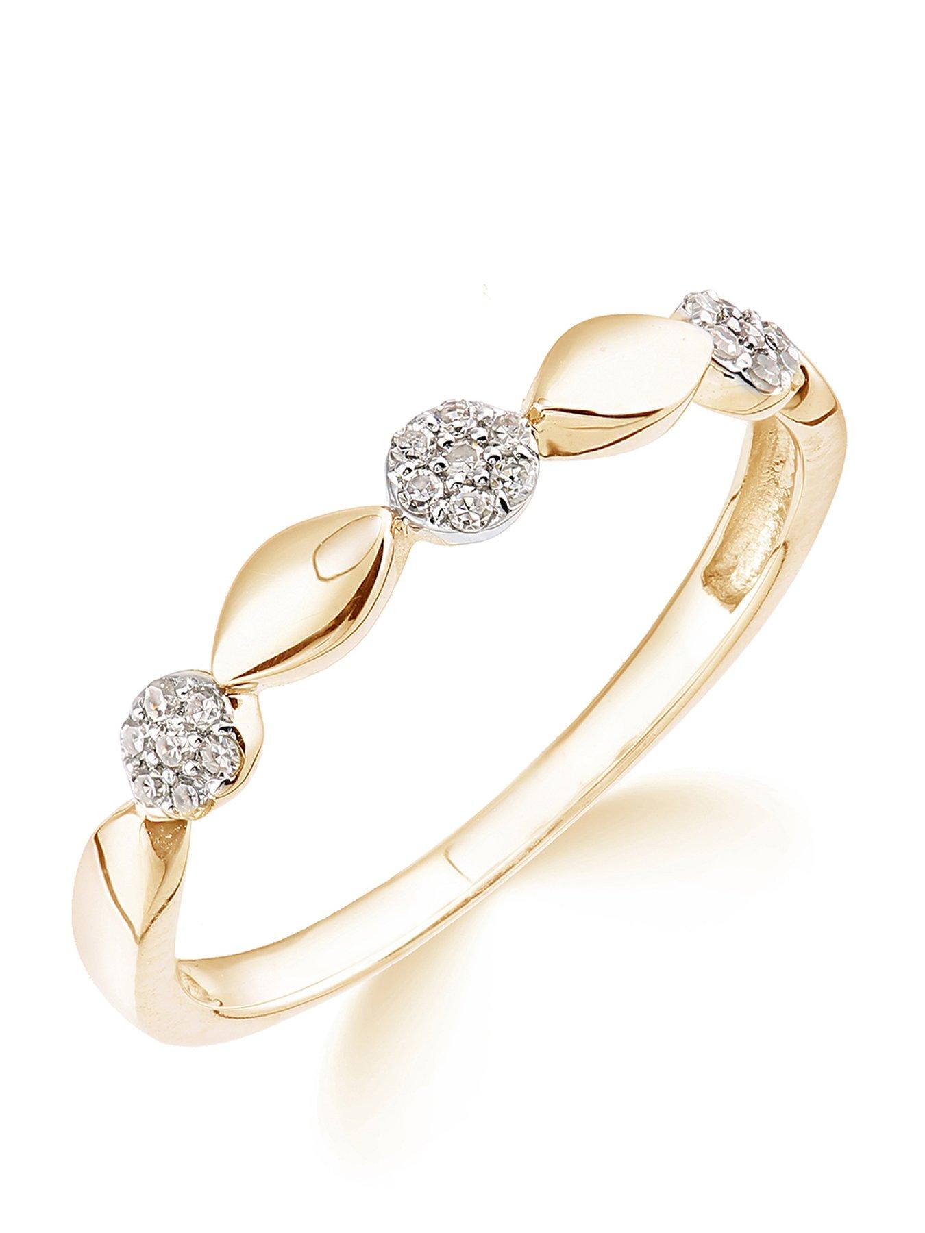 Love DIAMOND 0.10ct Natural Diamond Twist Bridal Ring