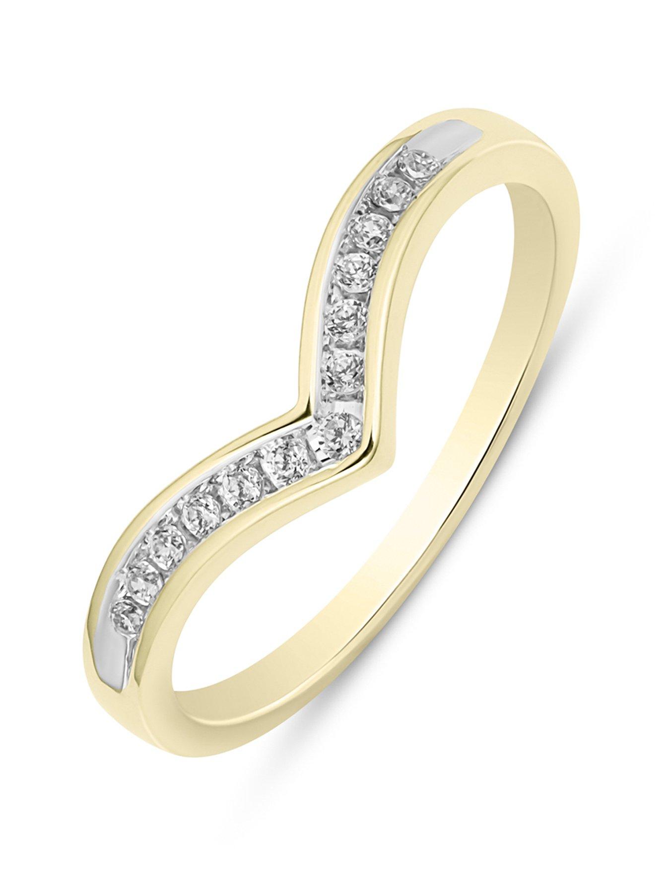 Love DIAMOND 0.10ct Natural Diamond Wishbone Eternity Ring