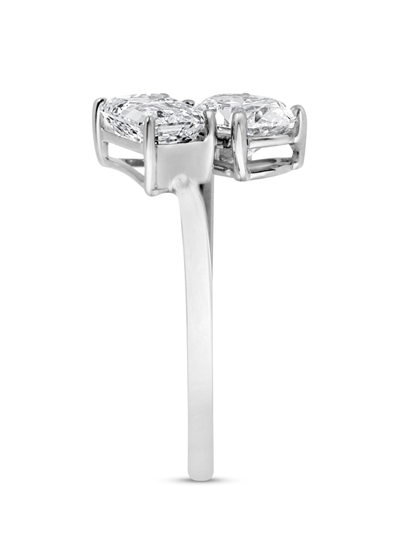 Image 3 of 5 of Love DIAMOND Mixed Shape Me &amp; You Diamond Ring Emerald &amp; Oval Cuts Lab Grown