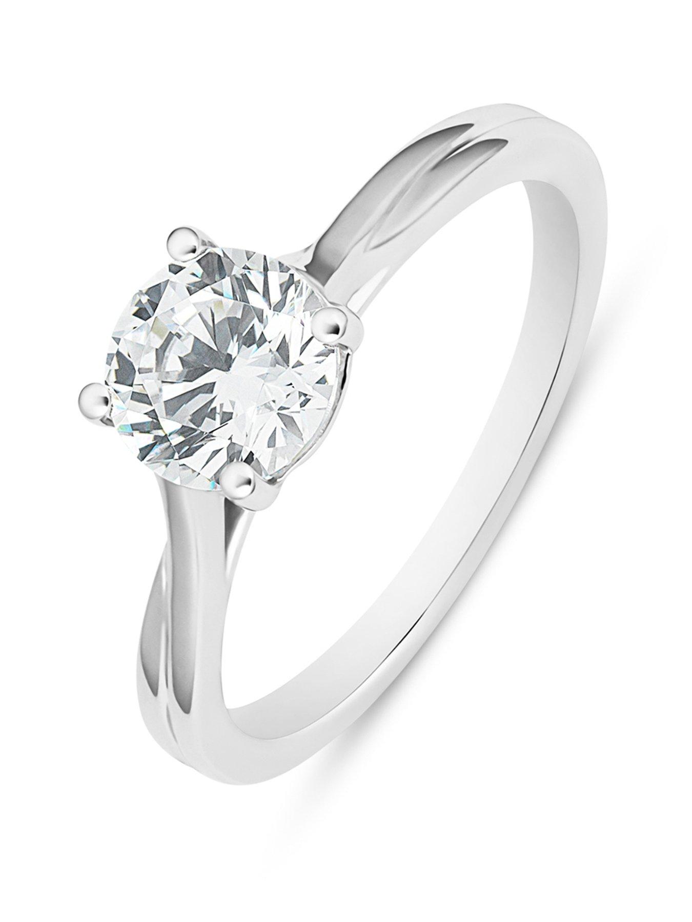  image of love-diamond-100ct-diamond-solitaire-twist-ring-lab-grown