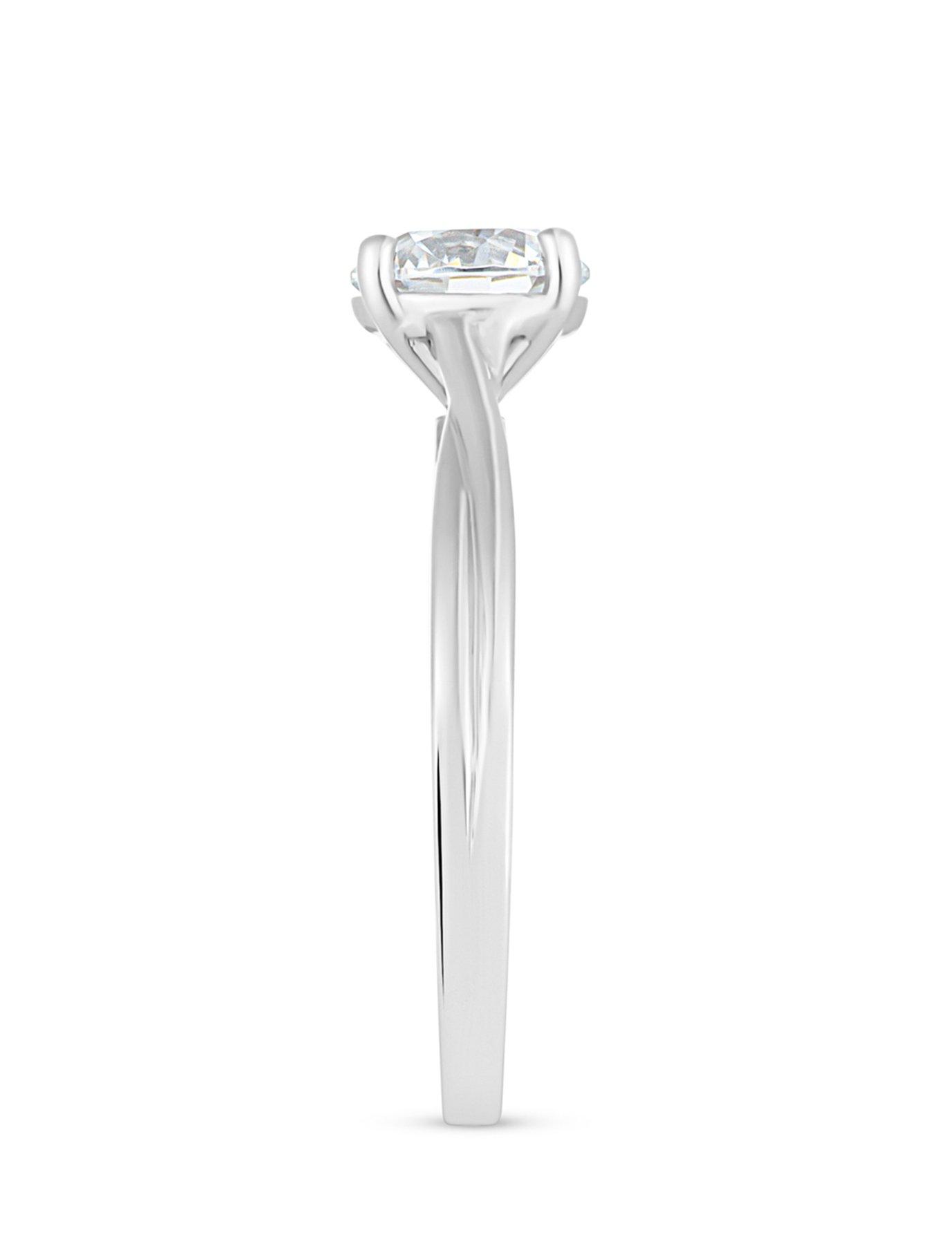  image of love-diamond-100ct-diamond-solitaire-twist-ring-lab-grown
