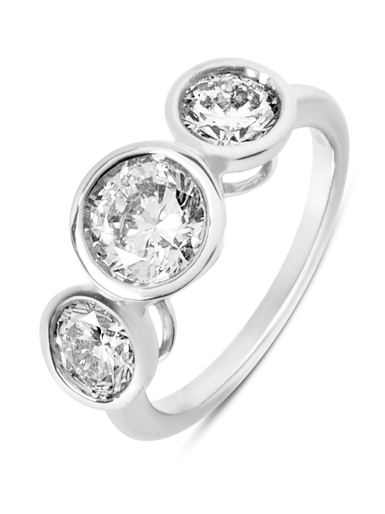 Love DIAMOND 2Ct Rubover Trilogy Ring