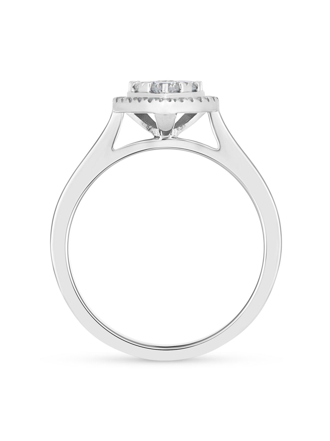  image of love-diamond-050ct-pear-shape-cluster-diamond-halo-ring-lab-grown