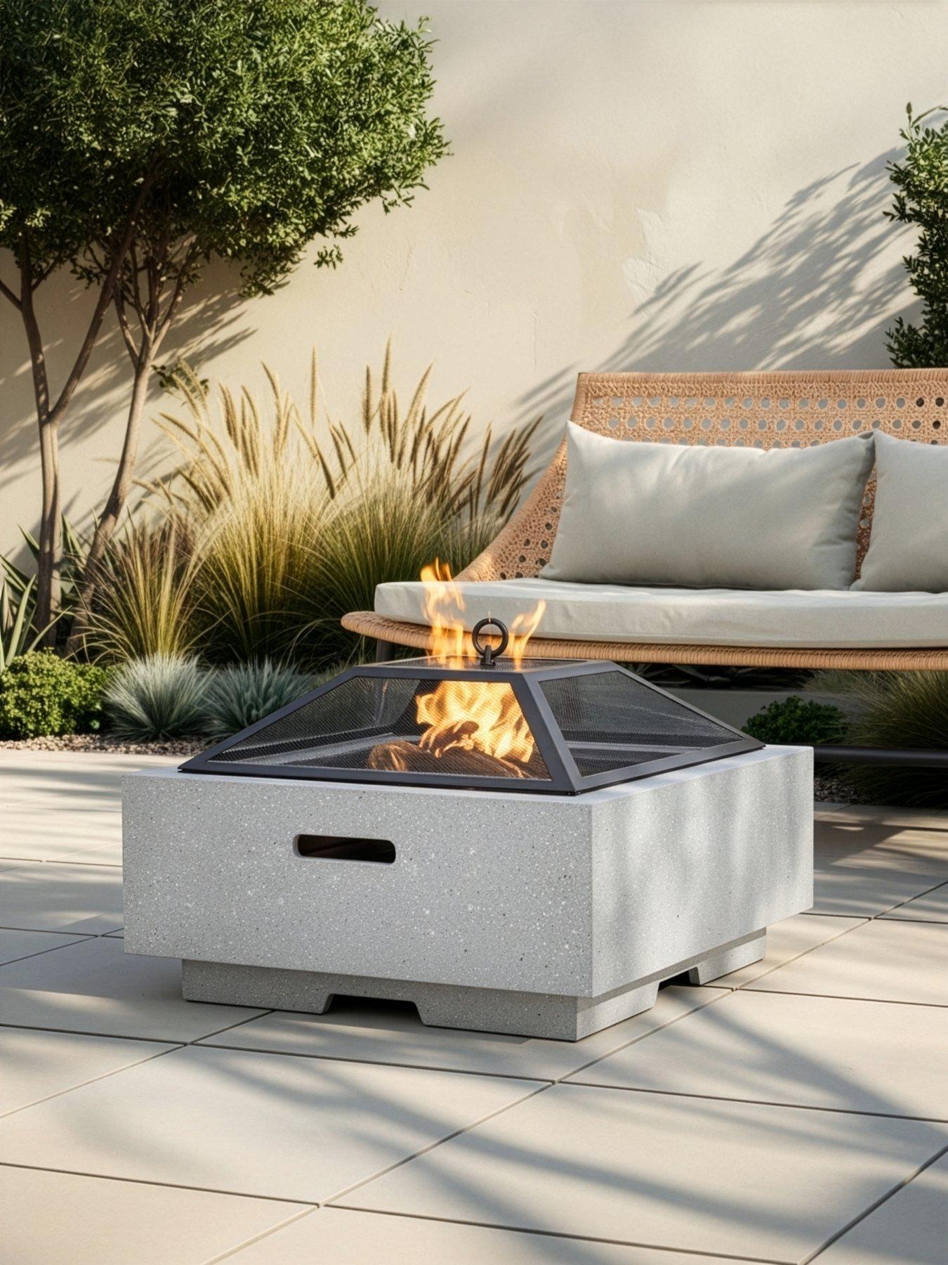 The Very Collection Clay Effect MgO Fire Pit - 58Cm Square