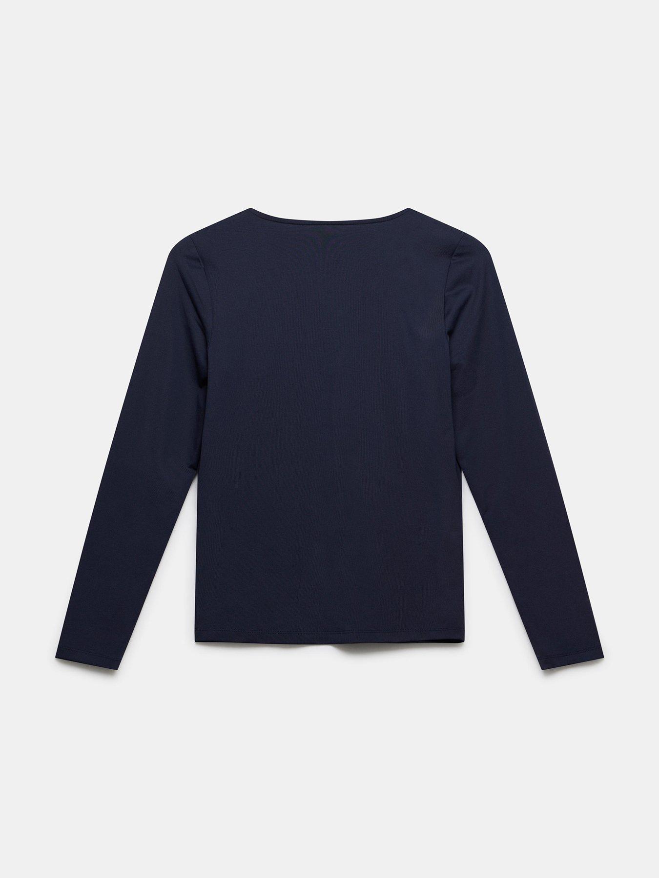 Image 6 of 6 of Mint Velvet Navy V Neck Layering Top - Blue