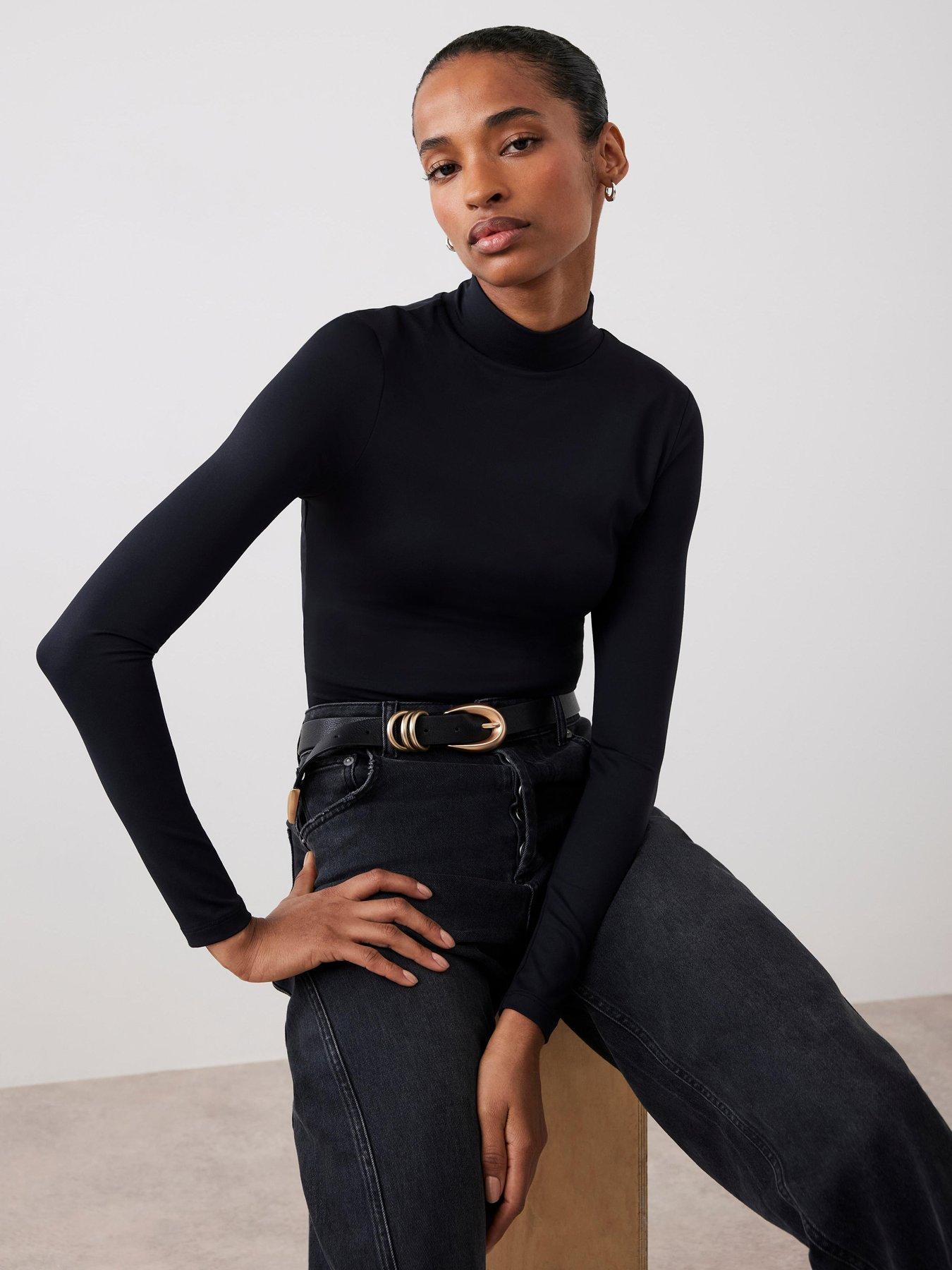 undefined High Neck Layering Top - Black