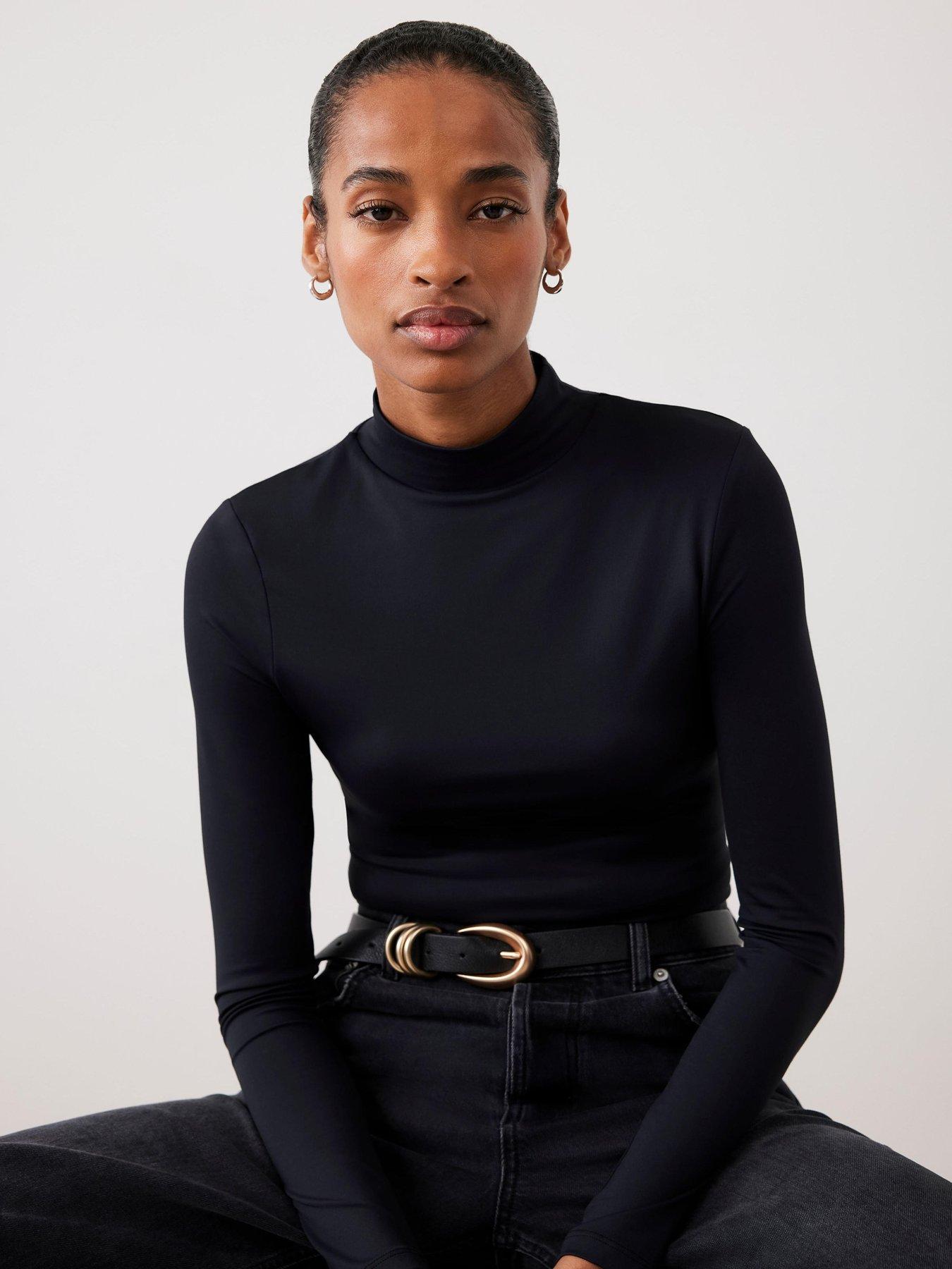 Image 2 of 6 of Mint Velvet High Neck Layering Top - Black