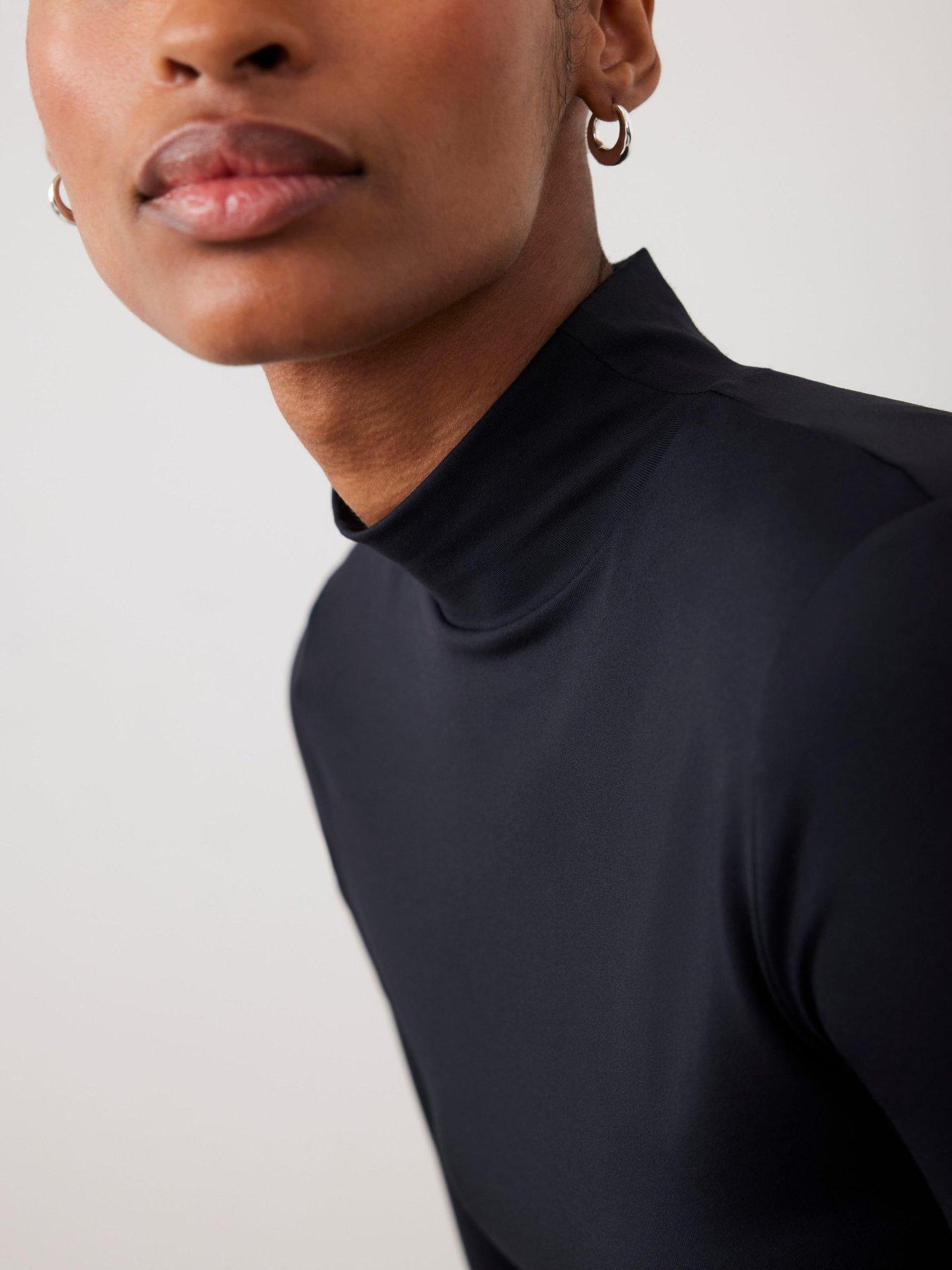 Image 4 of 6 of Mint Velvet High Neck Layering Top - Black