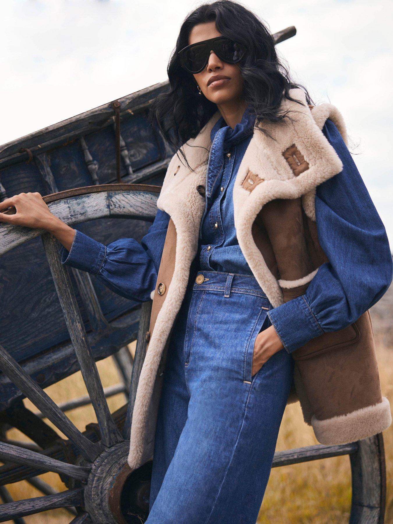 Image 1 of 6 of Mint Velvet Tan Bonded Gilet - Brown