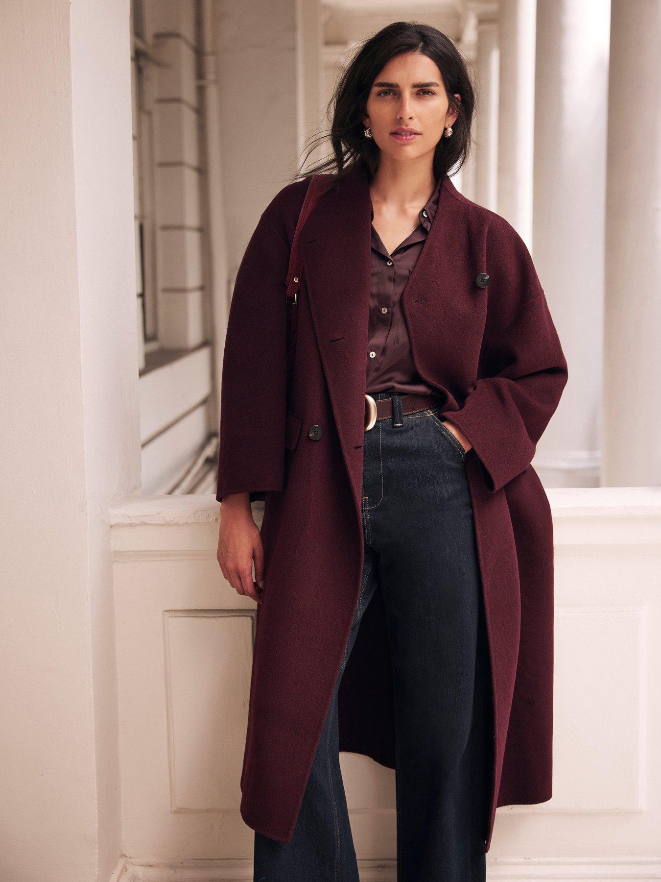 Image 3 of 6 of Mint Velvet Satin Utility Shirt - Burgundy