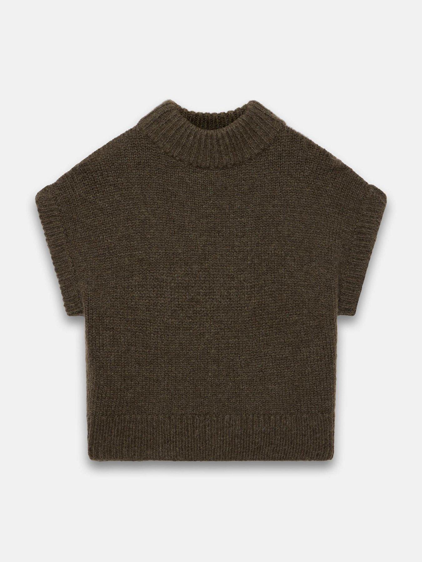 Image 5 of 6 of Mint Velvet Wool Blend Knit Top - Khaki Green
