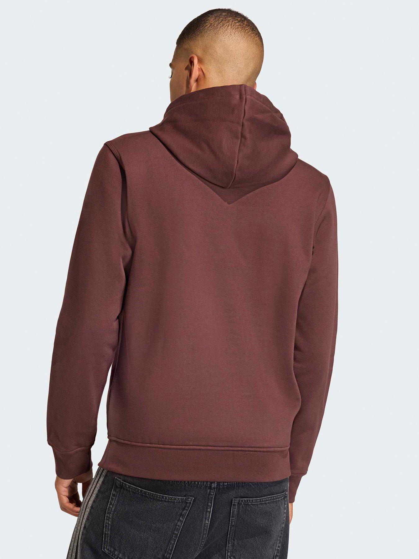  image of adidas-originals-mens-trefoil-essentials-hoody-brown