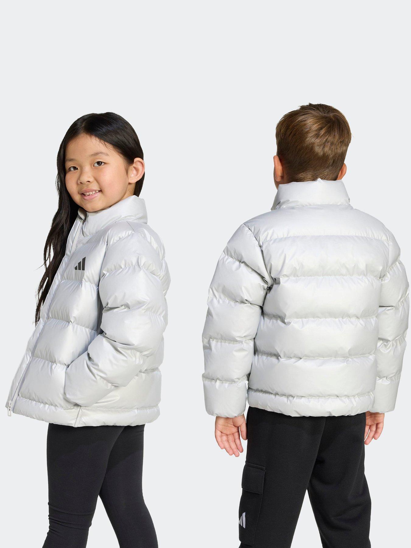 stillFront image of adidas-sportswear-kids-unisex-synthetic-down-glam-jacket-silver