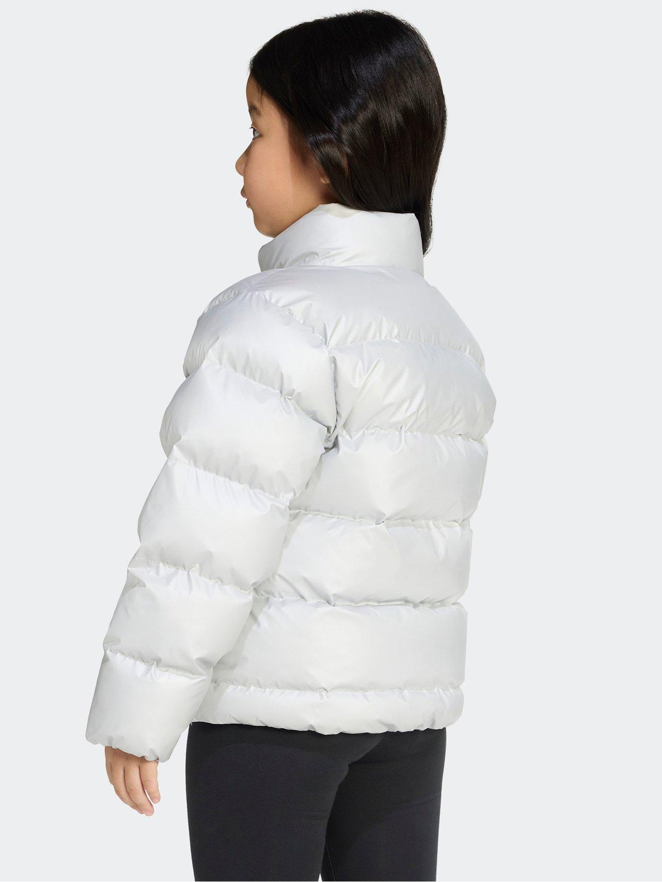  image of adidas-sportswear-kids-unisex-synthetic-down-glam-jacket-silver