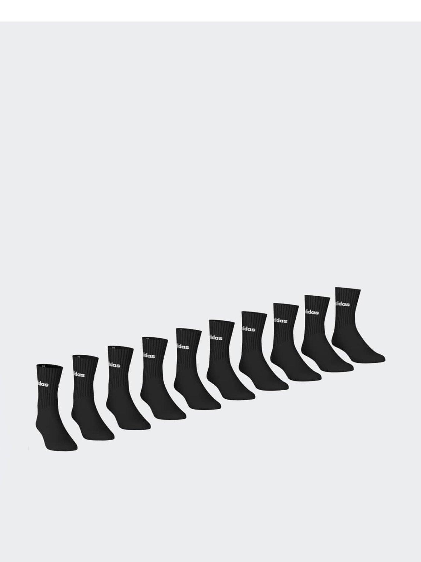 Image 1 of 3 of adidas Sportswear Linear Cushioned Crew Sock 1o Pair Pack - Black