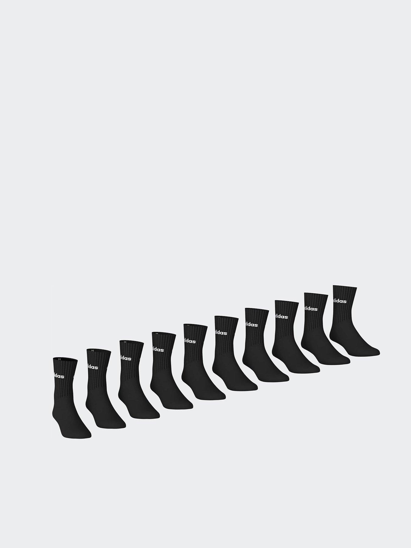 Image 3 of 3 of adidas Sportswear Linear Cushioned Crew Sock 1o Pair Pack - Black