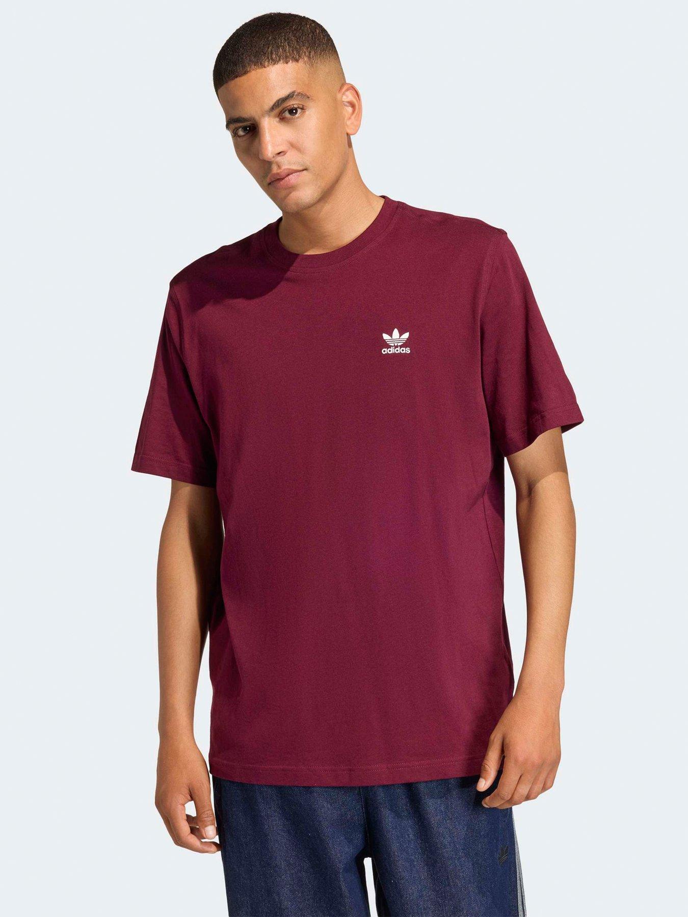 Image 1 of 7 of adidas Originals Men's Trefoil Essentials Loose T-Shirt - Red - Dark Red