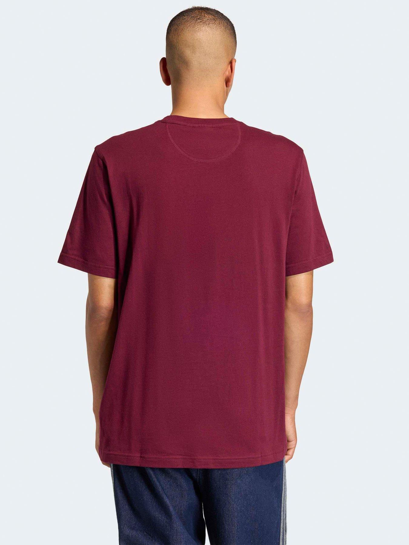 Image 2 of 7 of adidas Originals Men's Trefoil Essentials Loose T-Shirt - Red - Dark Red