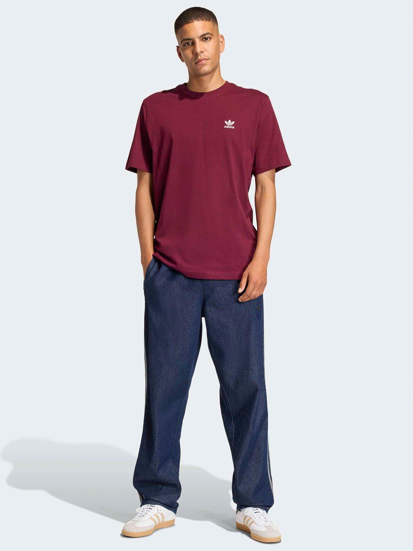 Image 3 of 7 of adidas Originals Men's Trefoil Essentials Loose T-Shirt - Red - Dark Red