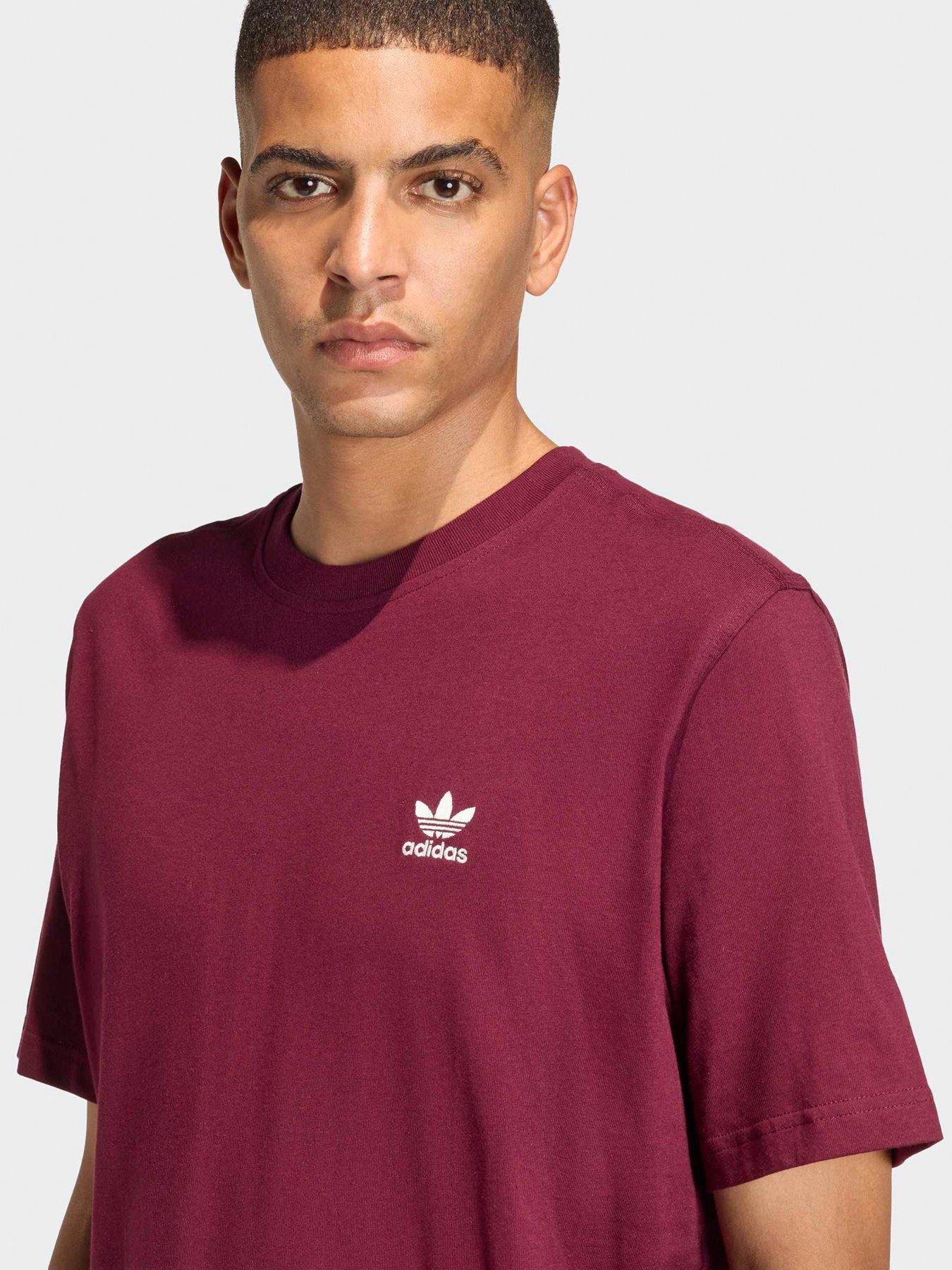Image 4 of 7 of adidas Originals Men's Trefoil Essentials Loose T-Shirt - Red - Dark Red