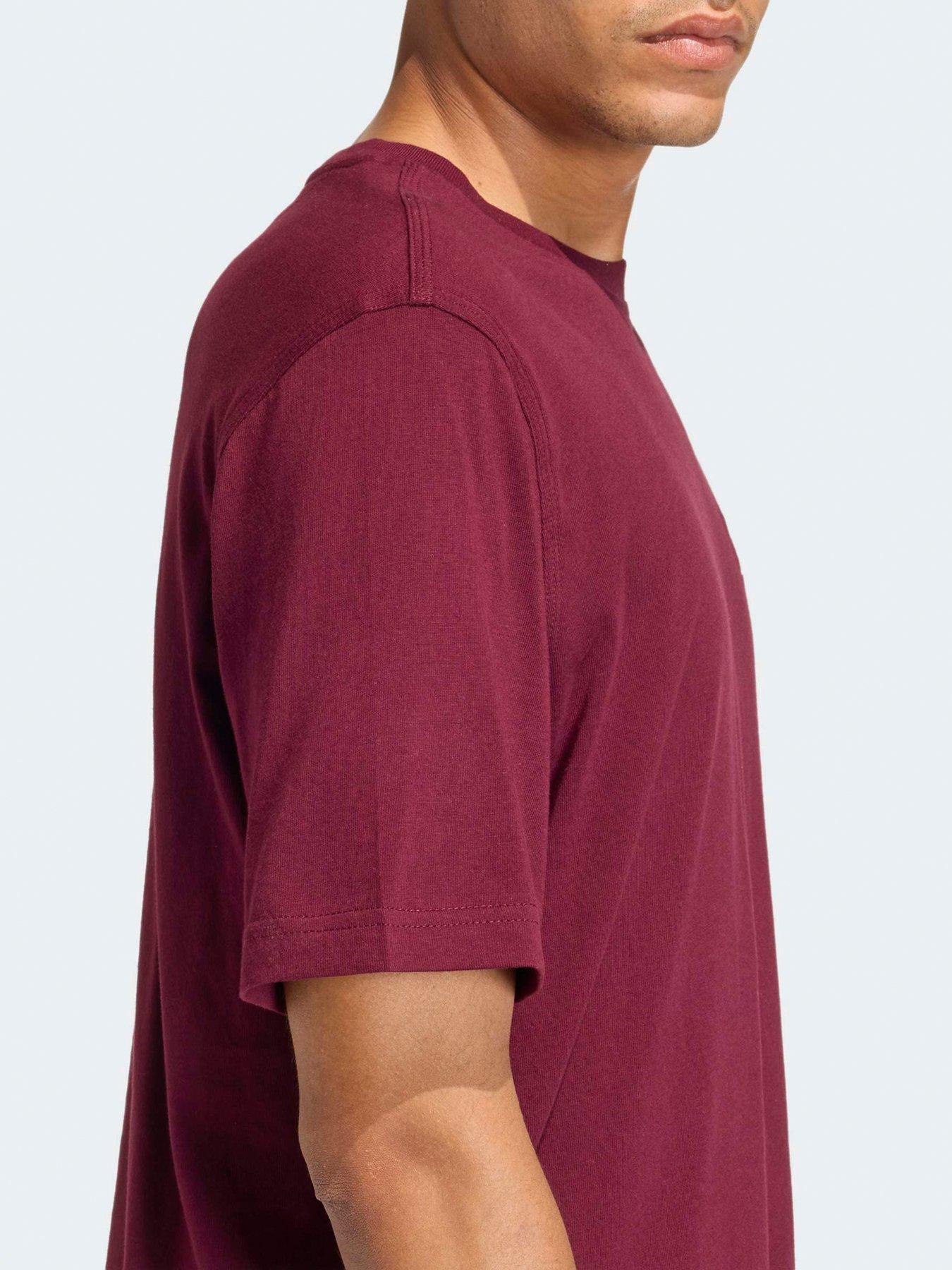 Image 5 of 7 of adidas Originals Men's Trefoil Essentials Loose T-Shirt - Red - Dark Red