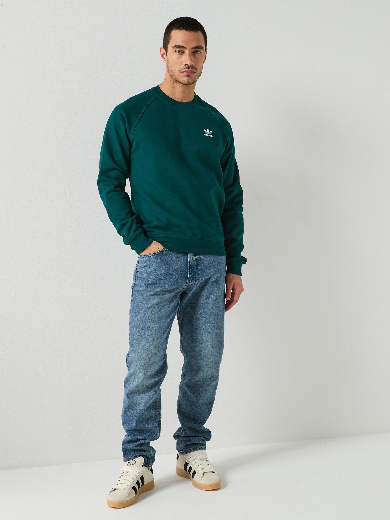 Image 3 of 5 of adidas Originals Men's Trefoil Essentials Crew Sweat - Green