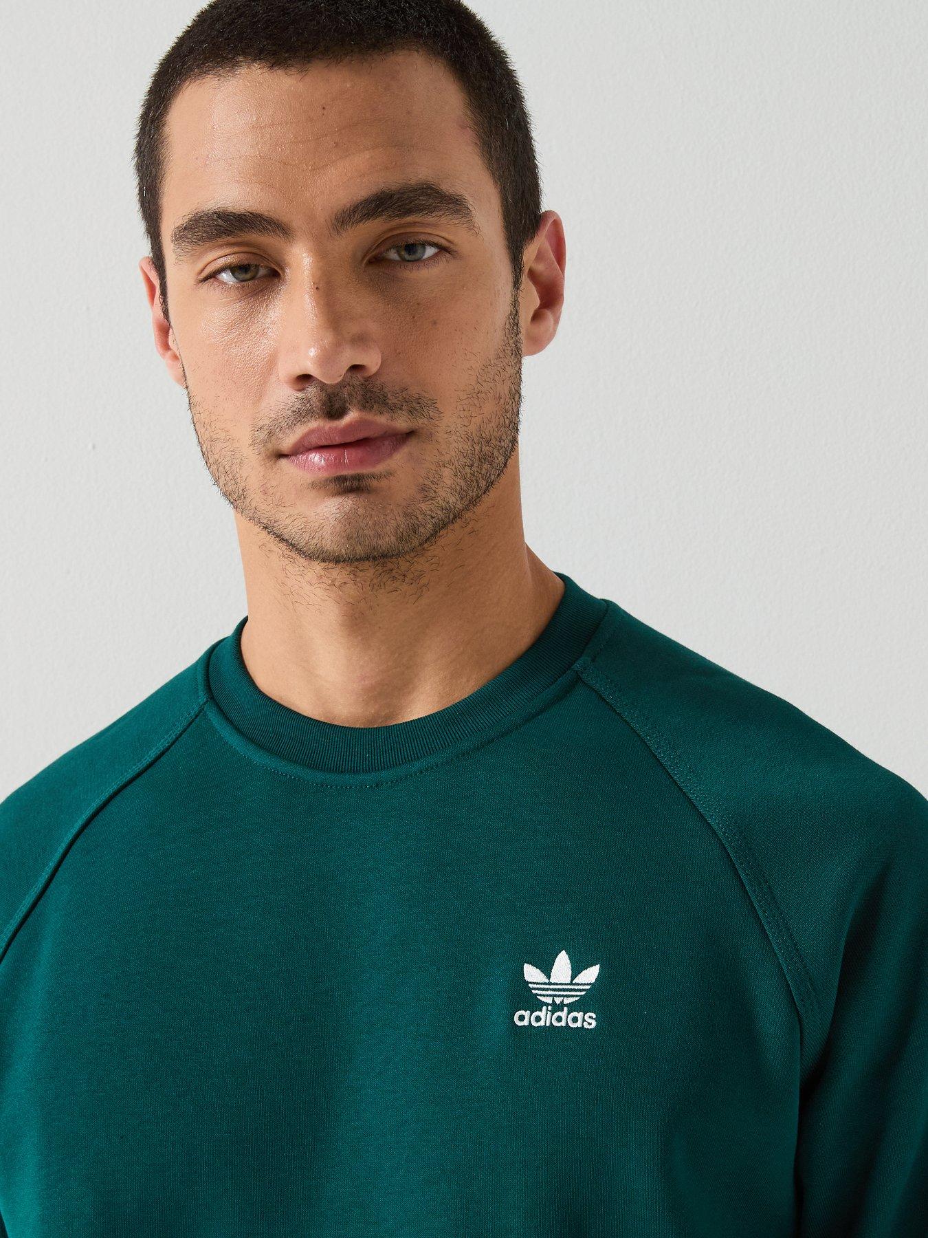 Image 4 of 5 of adidas Originals Men's Trefoil Essentials Crew Sweat - Green