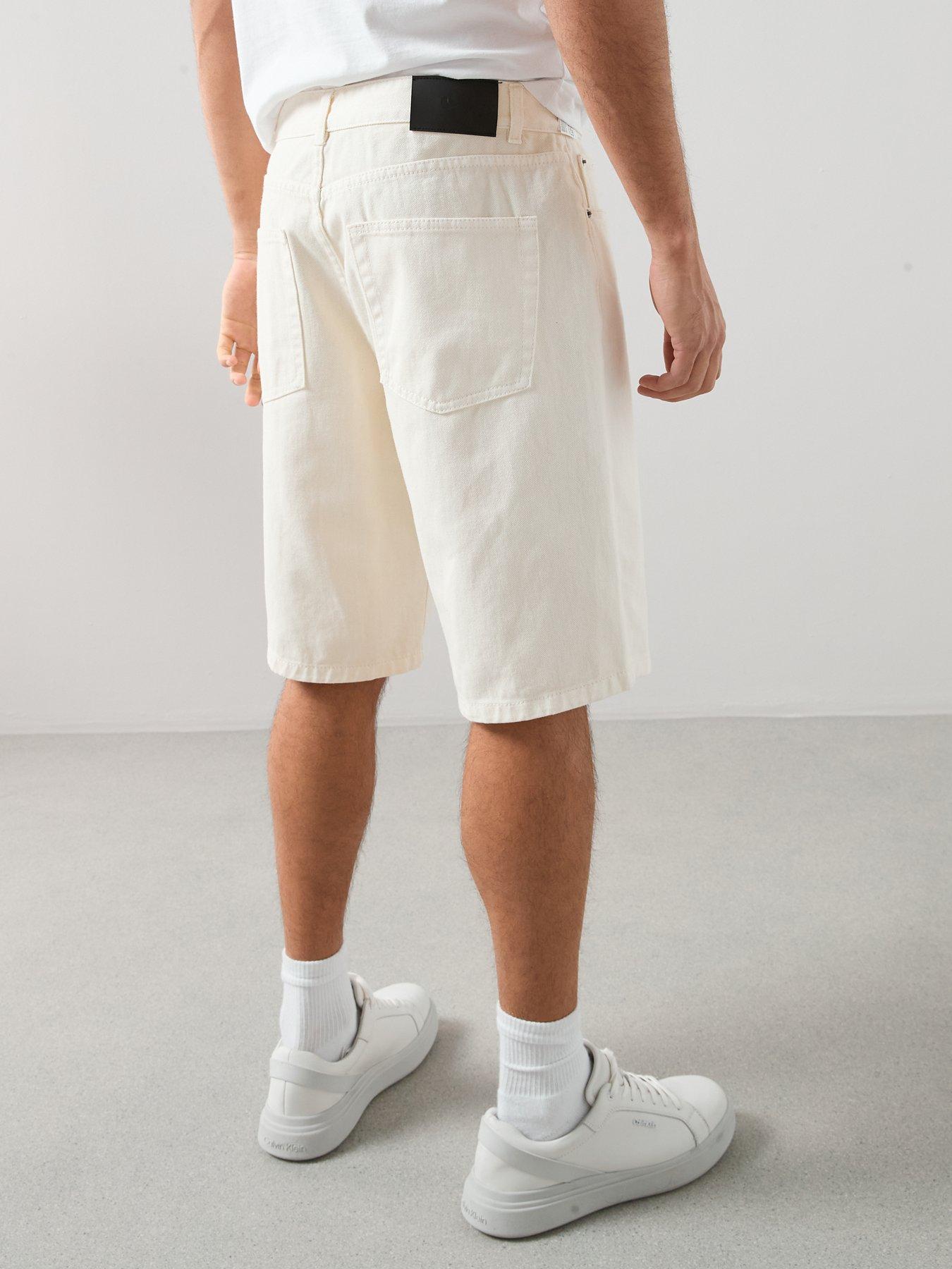  image of the-very-collection-regular-fit-denim-shorts-ecru