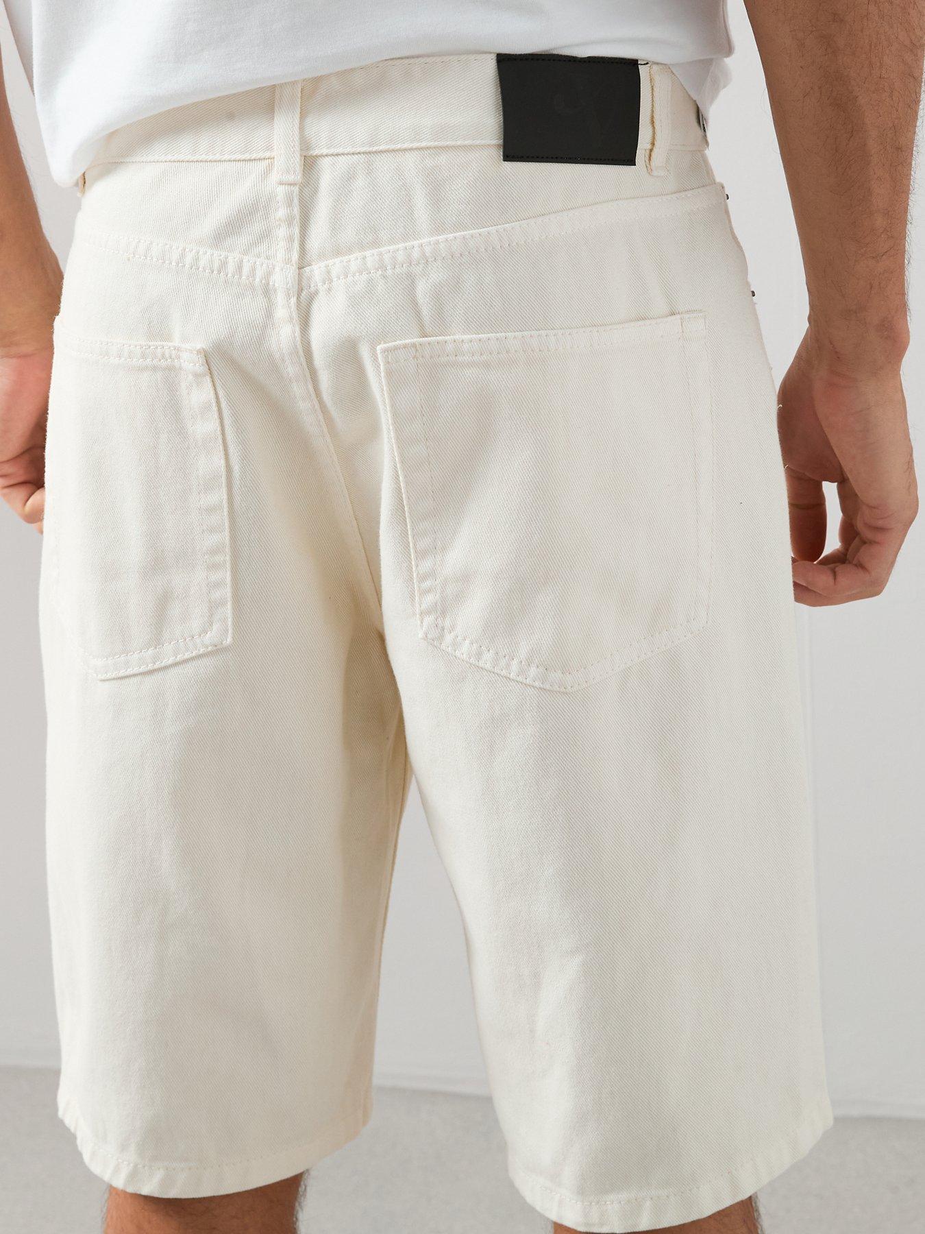 image of the-very-collection-regular-fit-denim-shorts-ecru