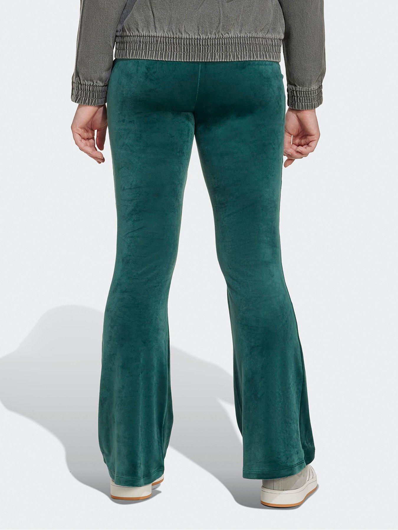  image of adidas-originals-junior-girls-velvet-joggers-kids-green