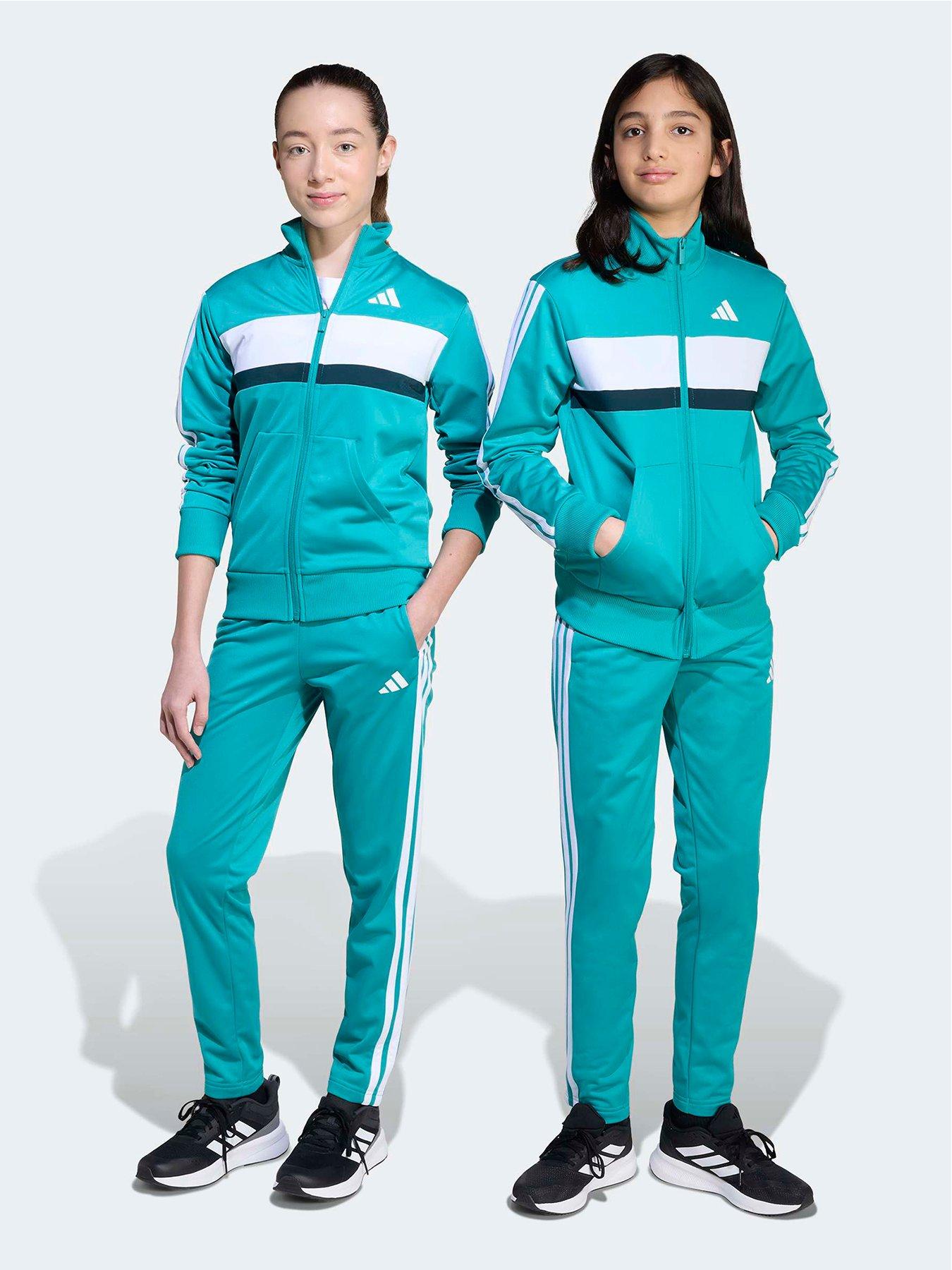 adidas Sportswear Junior Boys Seasonal Essentials Tiberio 3-Stripes Tricot Track Suit Kids - Green