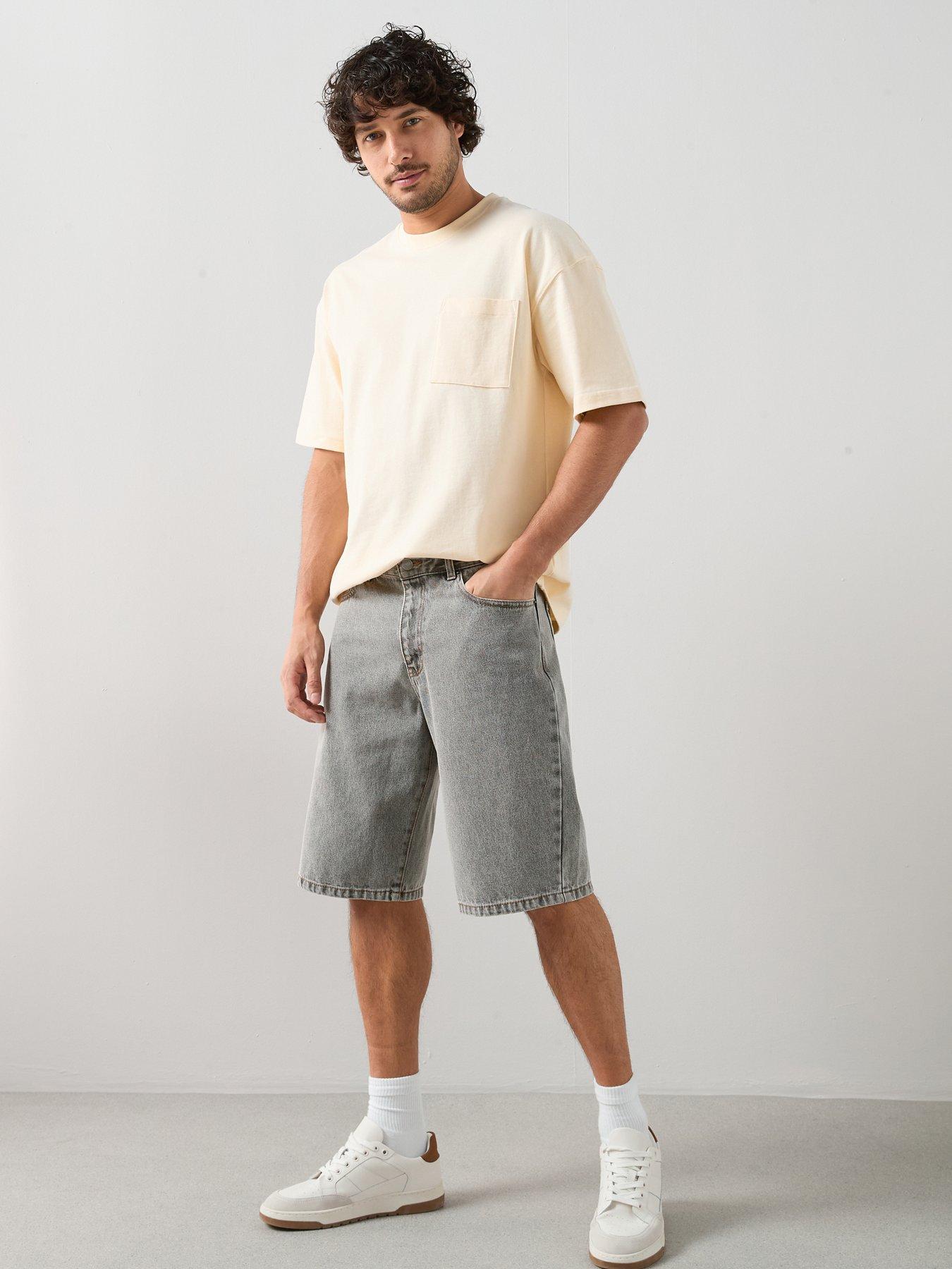 the-very-collection-regular-fit-denim-shorts-light-grey