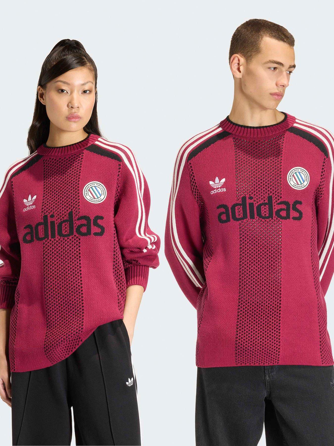 Image 1 of 6 of adidas Originals Adicolor Blokecore Longsleeves Lightweight Pullover - Burgundy