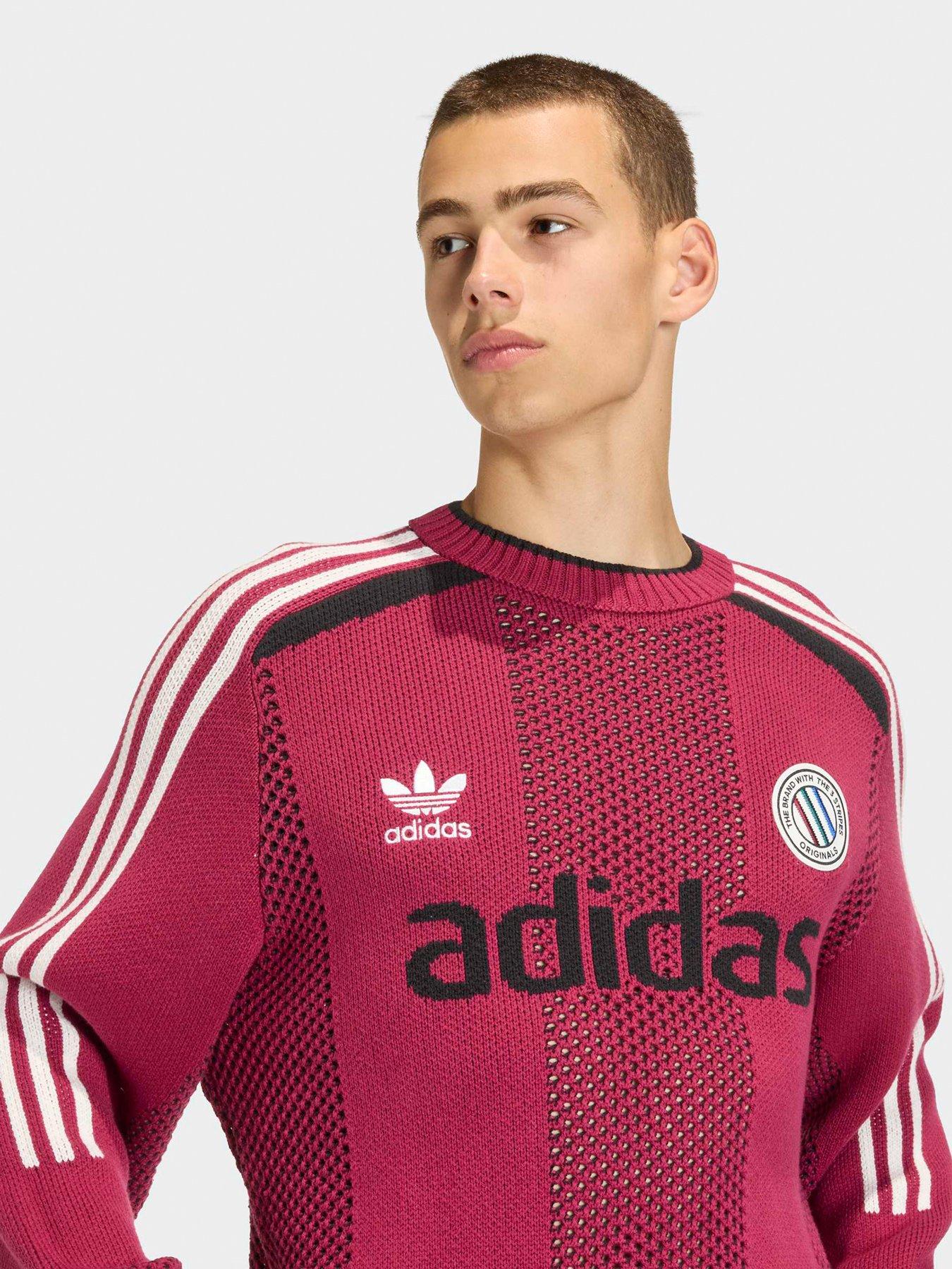 Image 5 of 6 of adidas Originals Adicolor Blokecore Longsleeves Lightweight Pullover - Burgundy