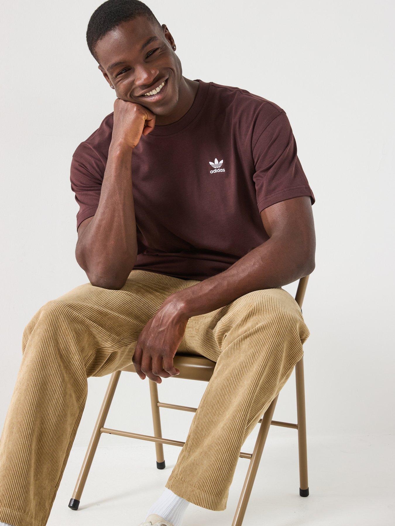  image of adidas-originals-mens-essenatials-t-shirt-brown