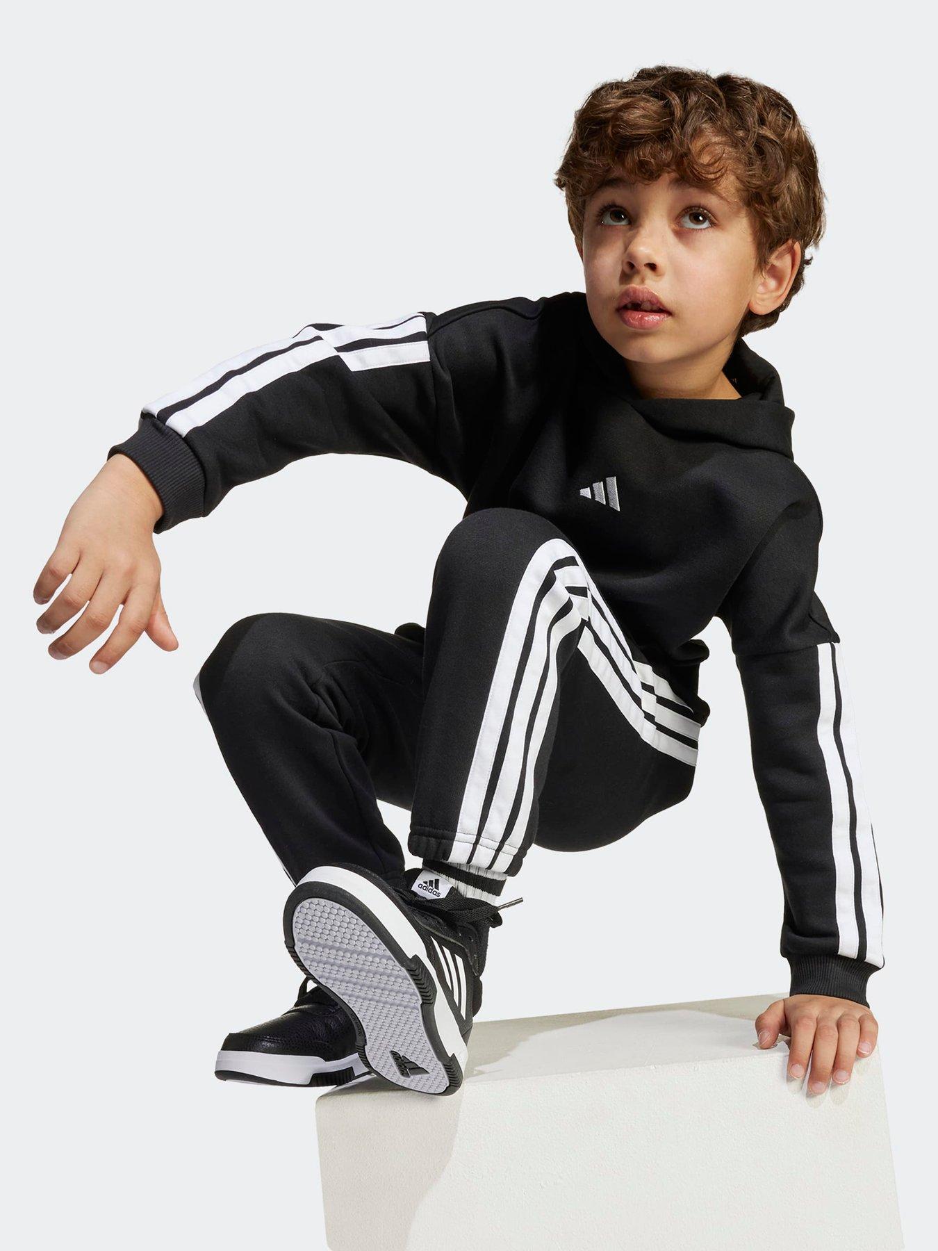  image of adidas-sportswear-junior-boys-fleece-hoodie-and-pant-tracksuit--black