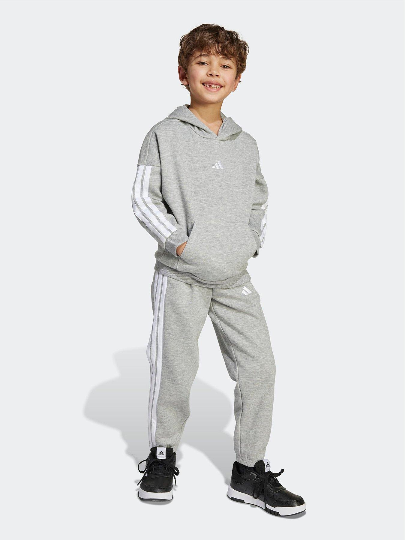 Image 1 of 5 of adidas Sportswear Junior Boys Fleece Hoodie And Pant Tracksuit- Grey
