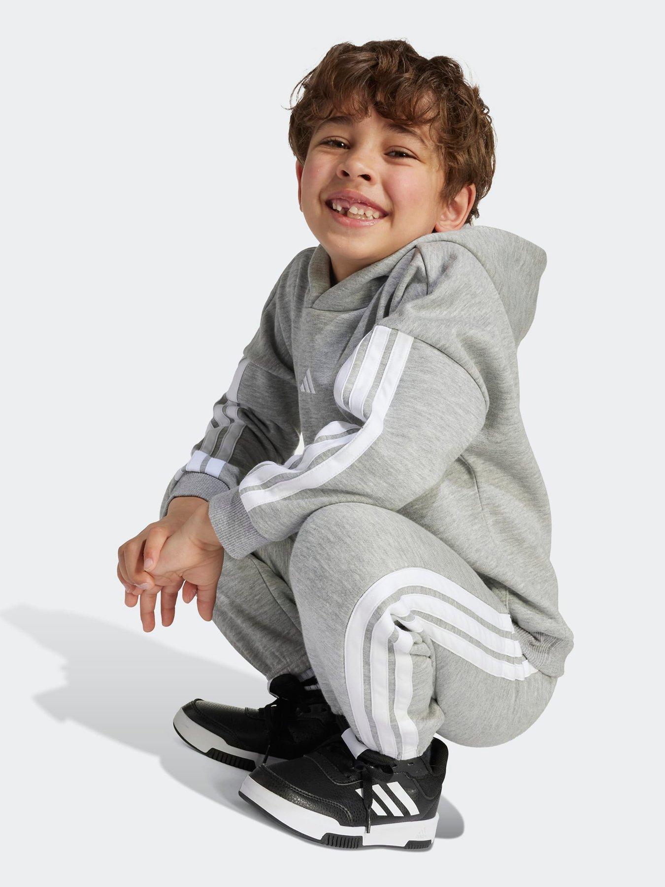 Image 5 of 5 of adidas Sportswear Junior Boys Fleece Hoodie And Pant Tracksuit- Grey
