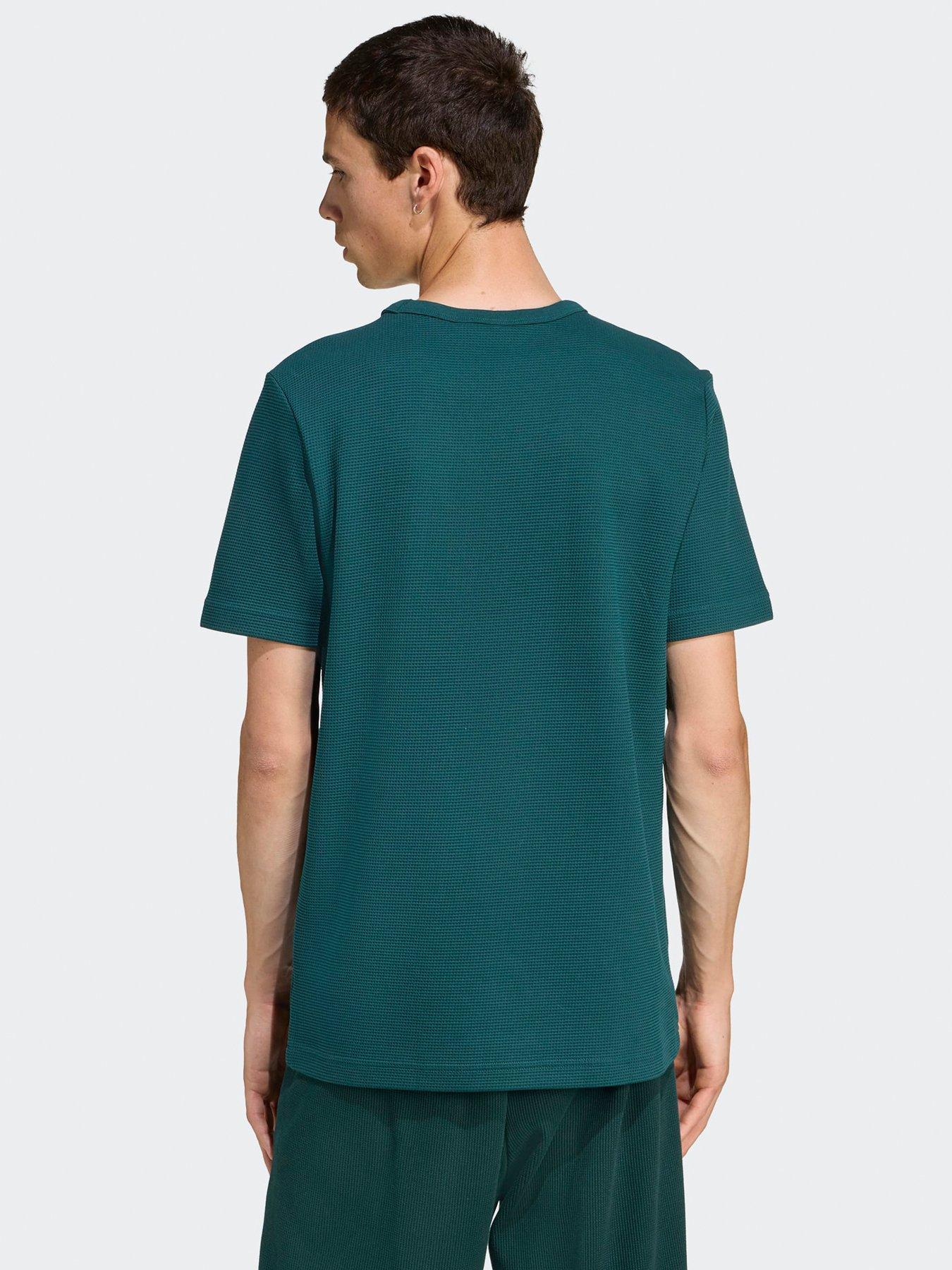 Image 2 of 6 of adidas Originals Mens Trefoil Essentials Waffle T-Shirt - Green