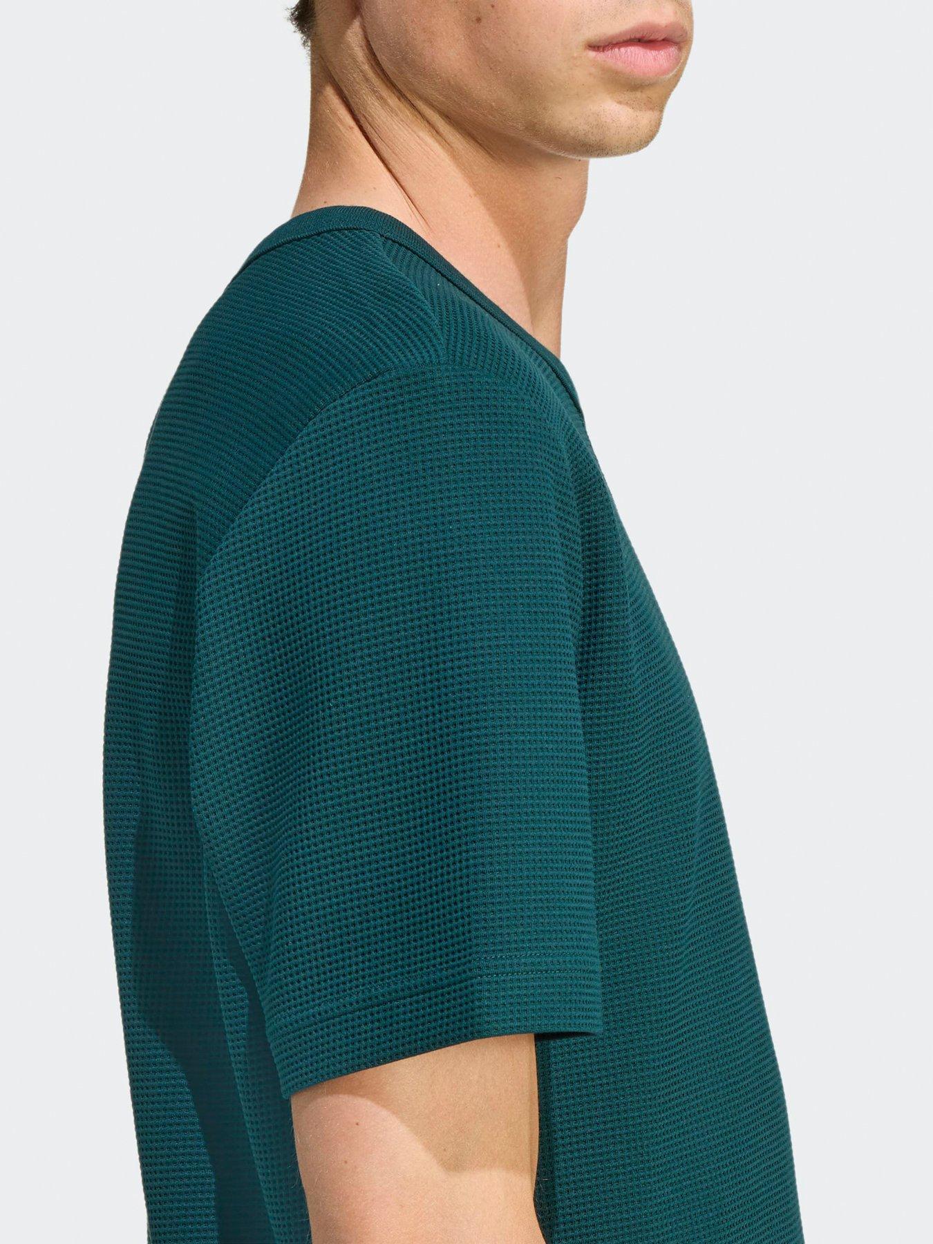 Image 4 of 6 of adidas Originals Mens Trefoil Essentials Waffle T-Shirt - Green
