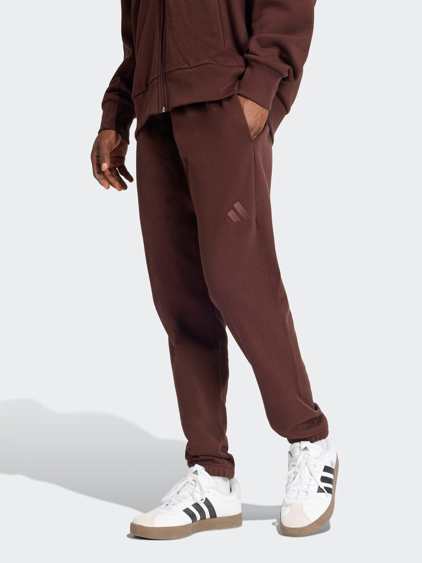Image 1 of 6 of adidas Sportswear Mens All Szn Fleece Regular Tapered Joggers - Brown