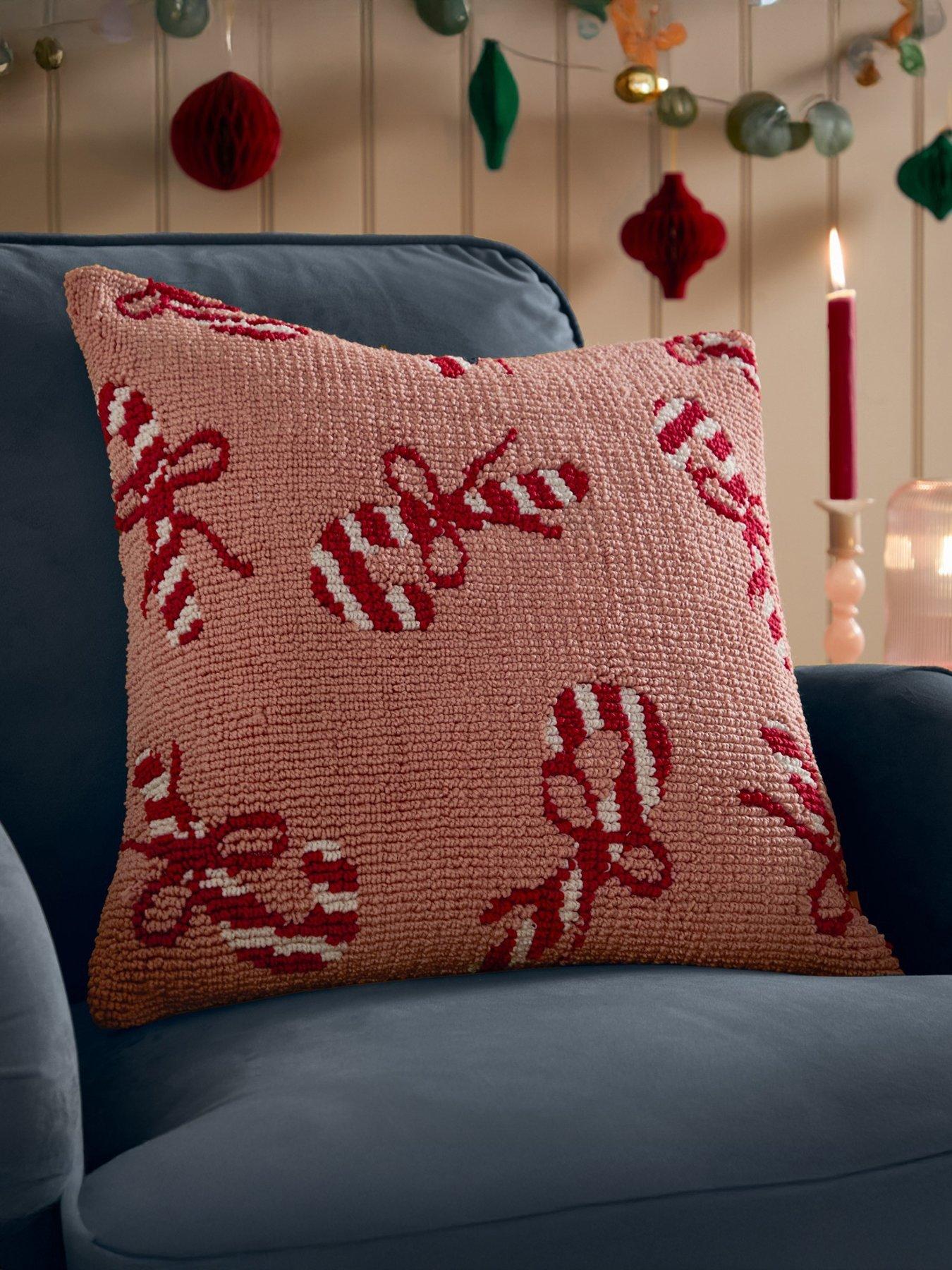 Image 1 of 6 of Furn Candy Canes 45x45 Polyester Cushion Pink/red
