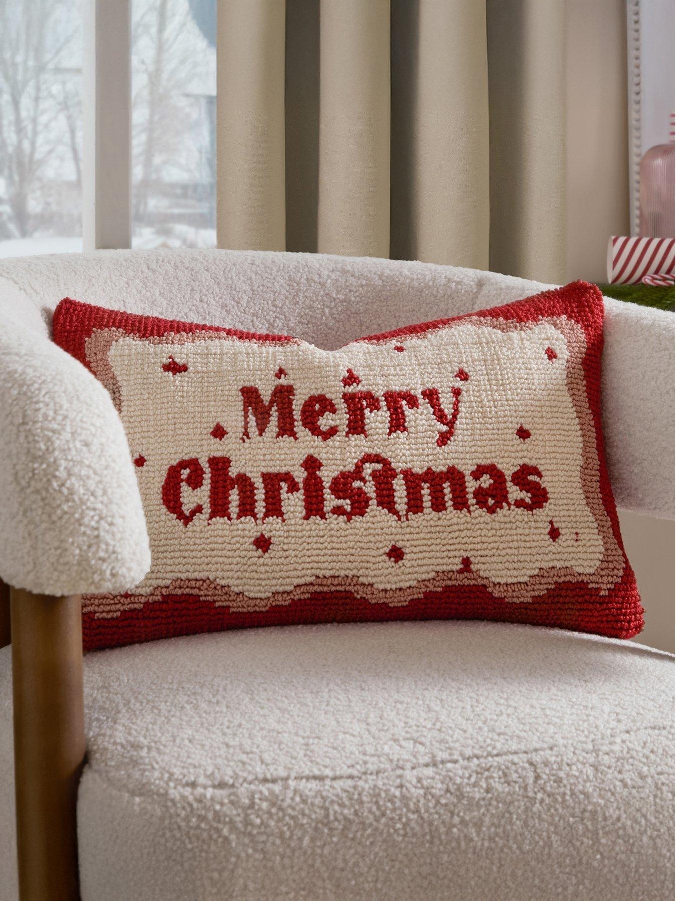 undefined Candy Merry Christmas 30x50 Polyester Cushion Red/white