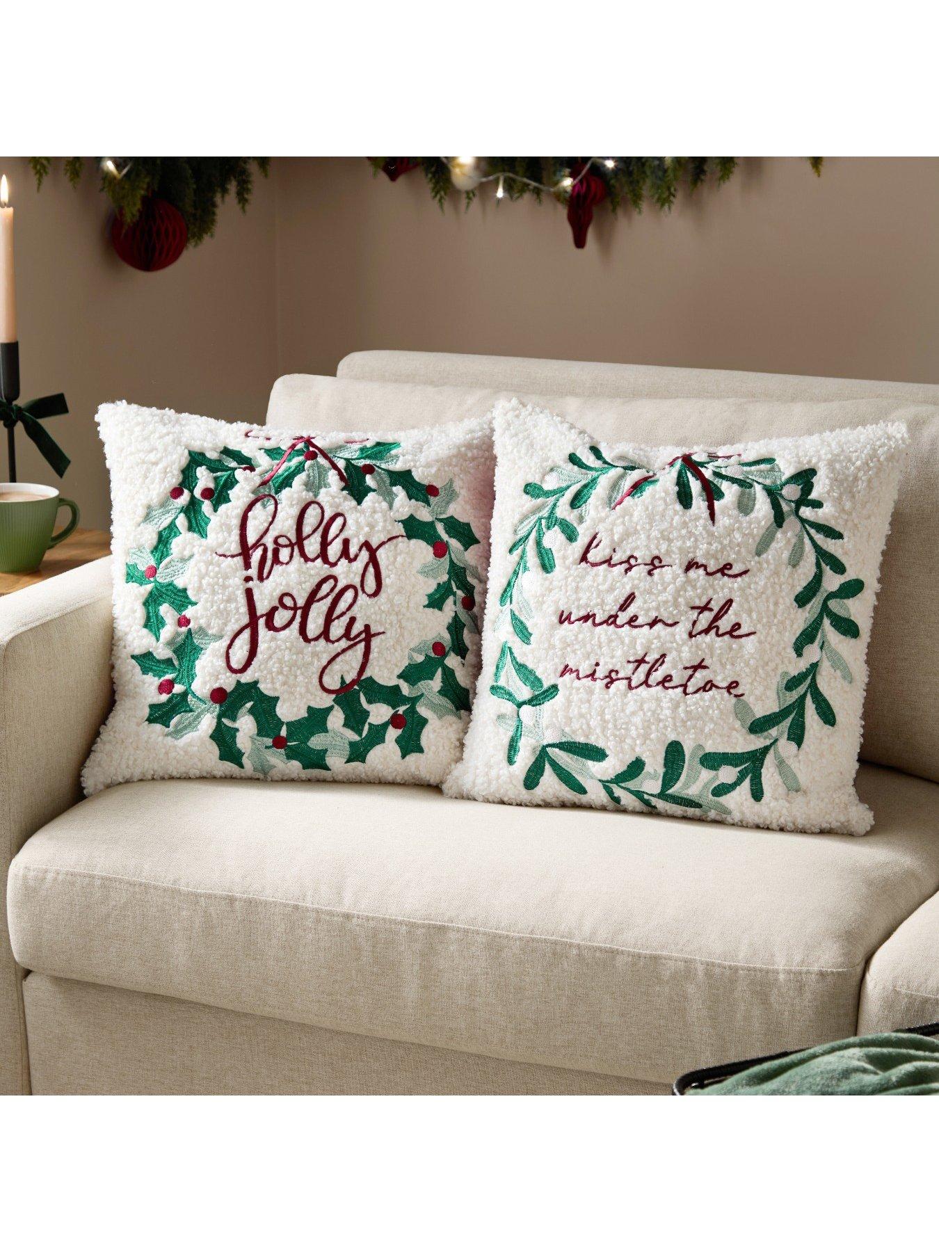 Image 6 of 6 of Furn Holly Wreath 45x45 Polyester Cushion Multi