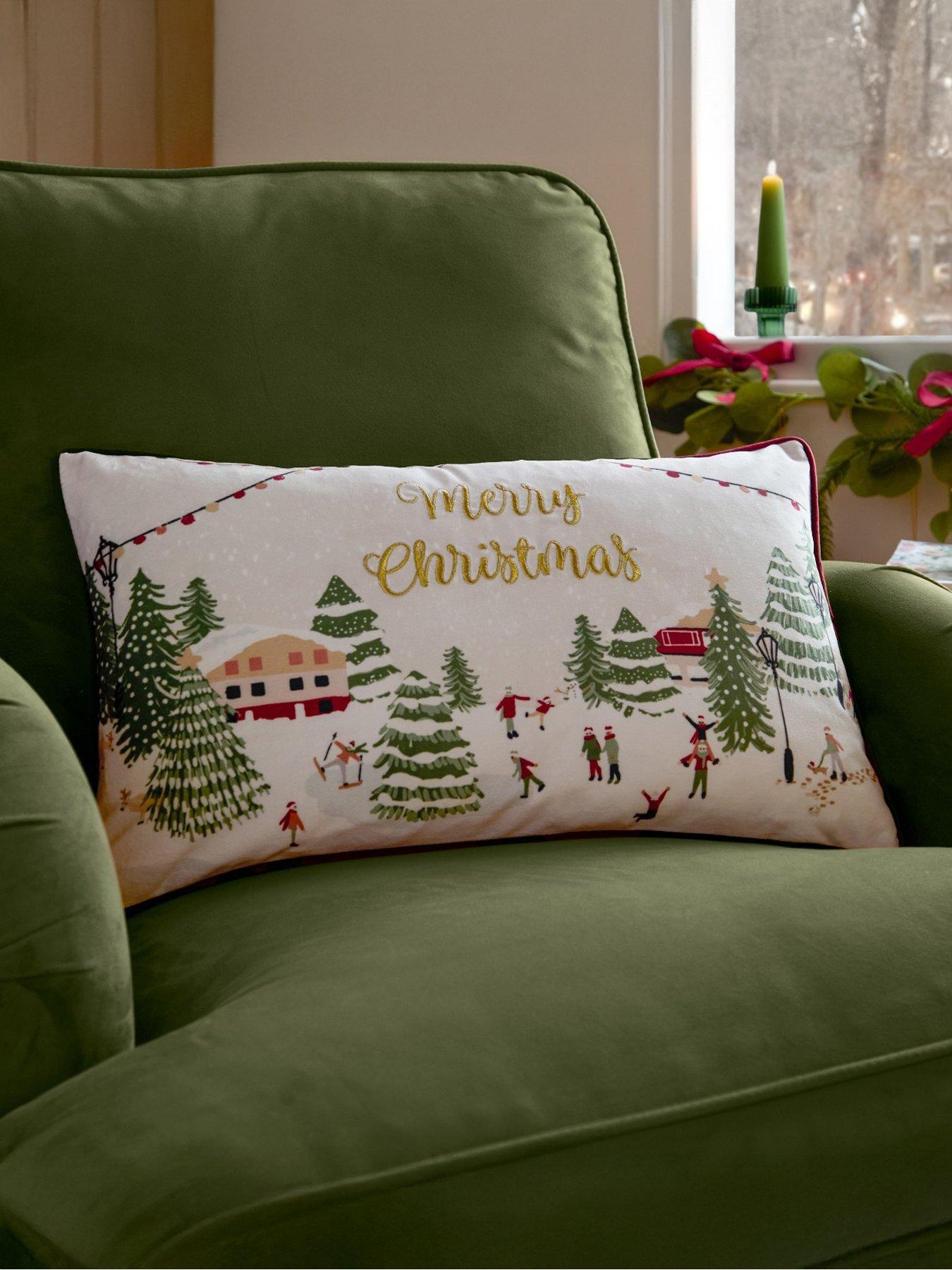 undefined Joy To All 30x50 Polyester Cushion Snow/berry