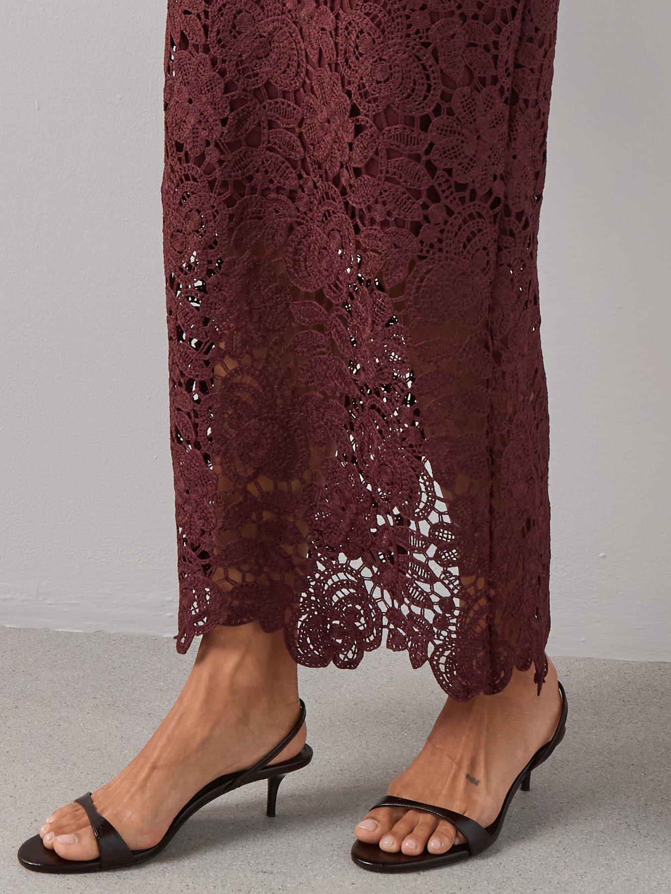 Image 5 of 7 of The Very Collection Crochet Maxi Skirt Coord&nbsp;- Chocolate
