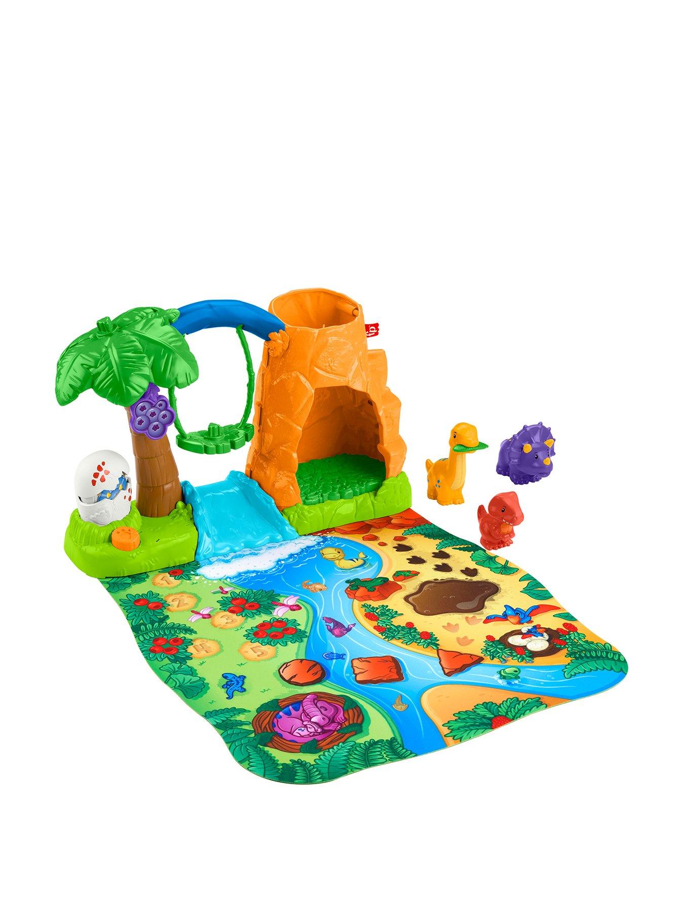 Image 1 of 7 of Fisher-Price Little People Little People Dinosaur Village &amp; Play Mat Toddler Playset